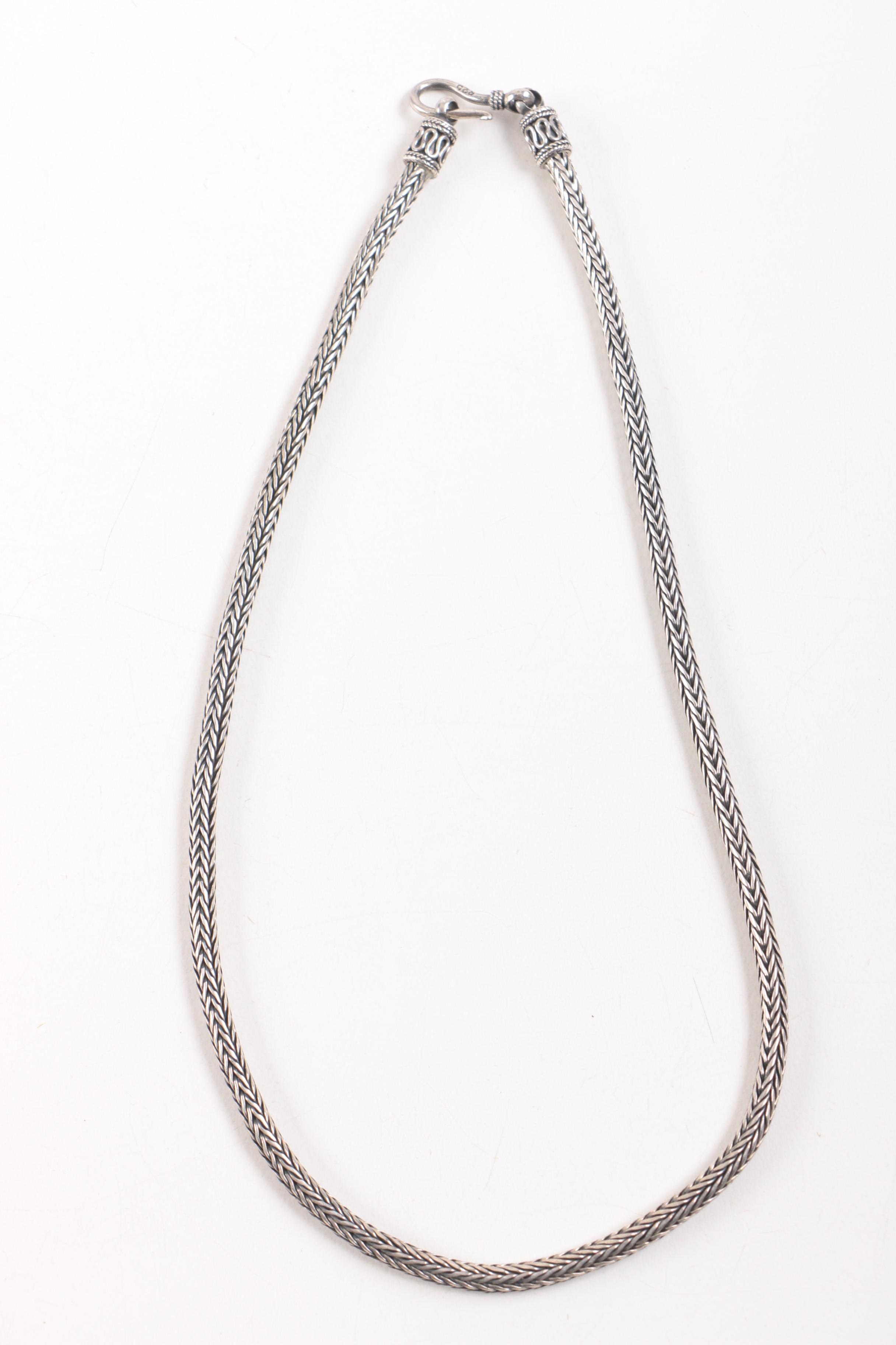 Sterling Silver Chain Necklaces Including Mexican Silver