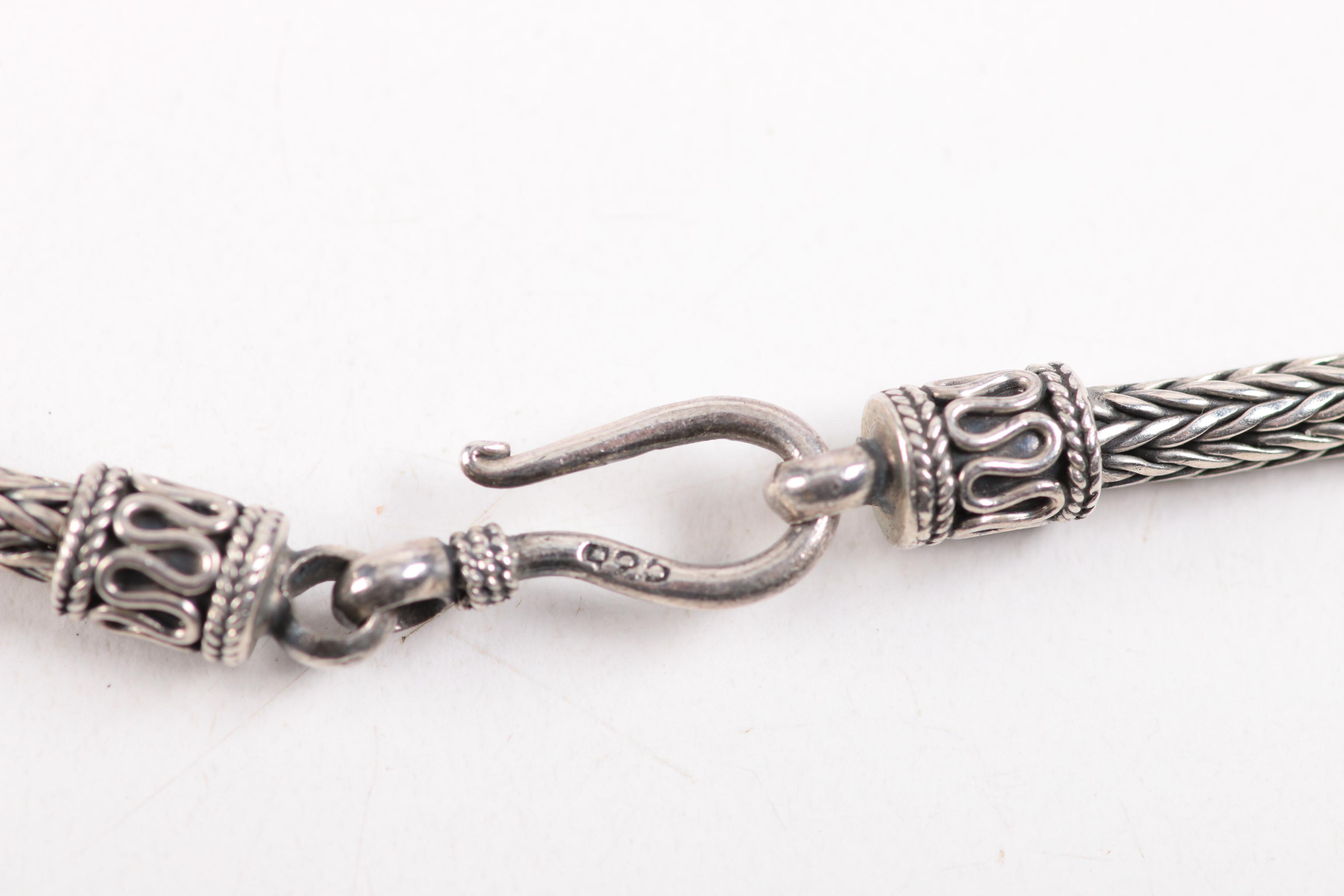 Sterling Silver Chain Necklaces Including Mexican Silver