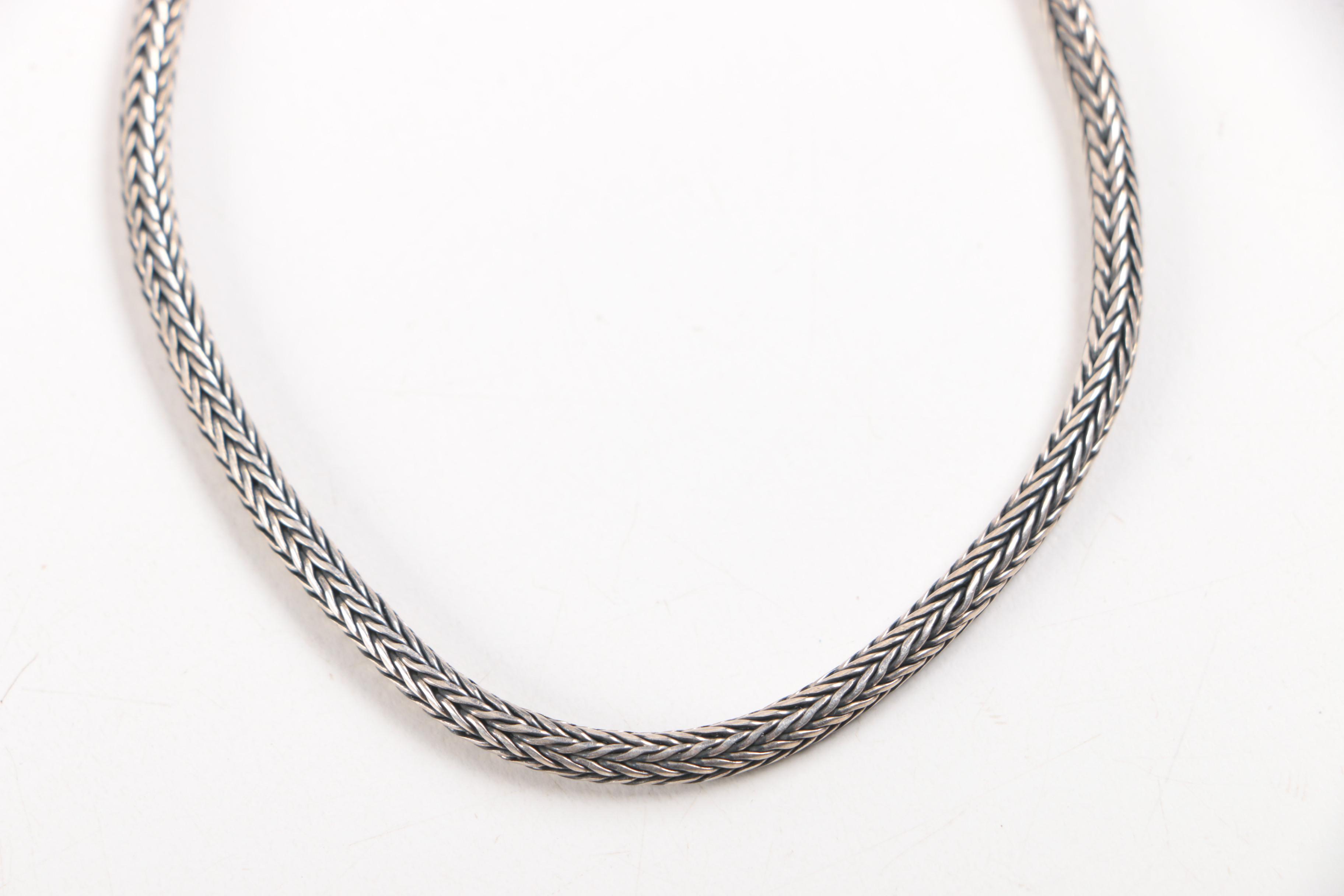 Sterling Silver Chain Necklaces Including Mexican Silver