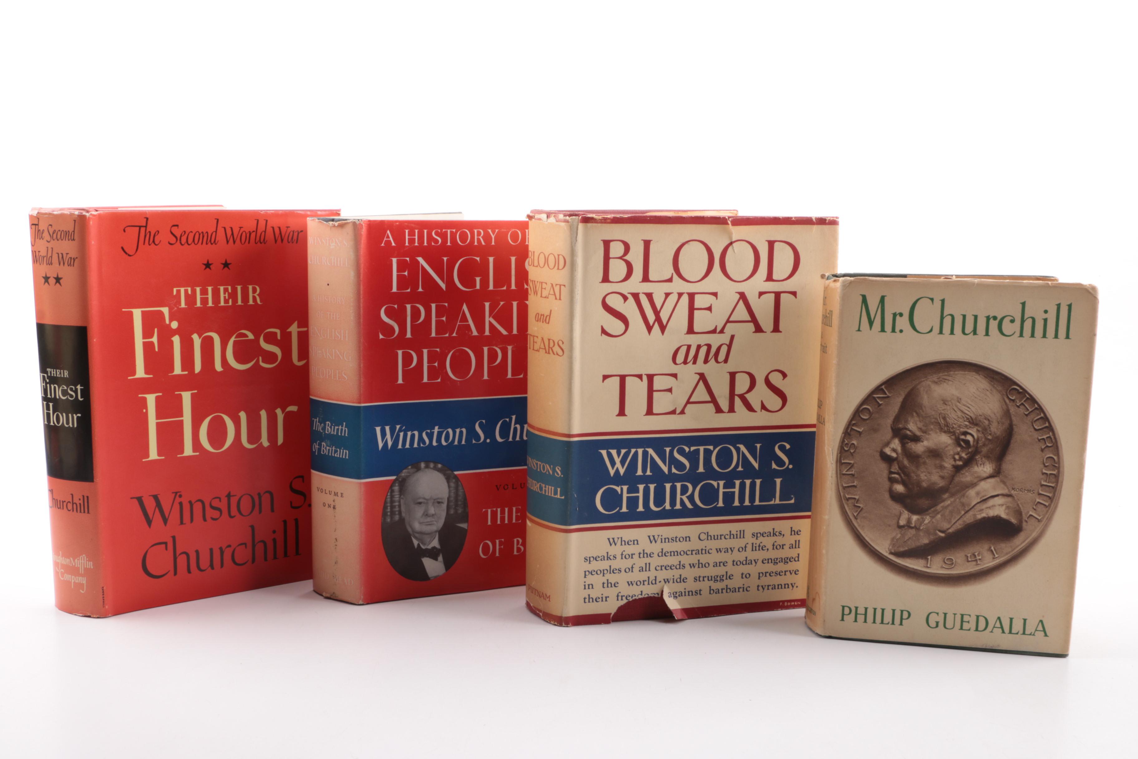 Assortment of Vintage Books by Winston Churchill