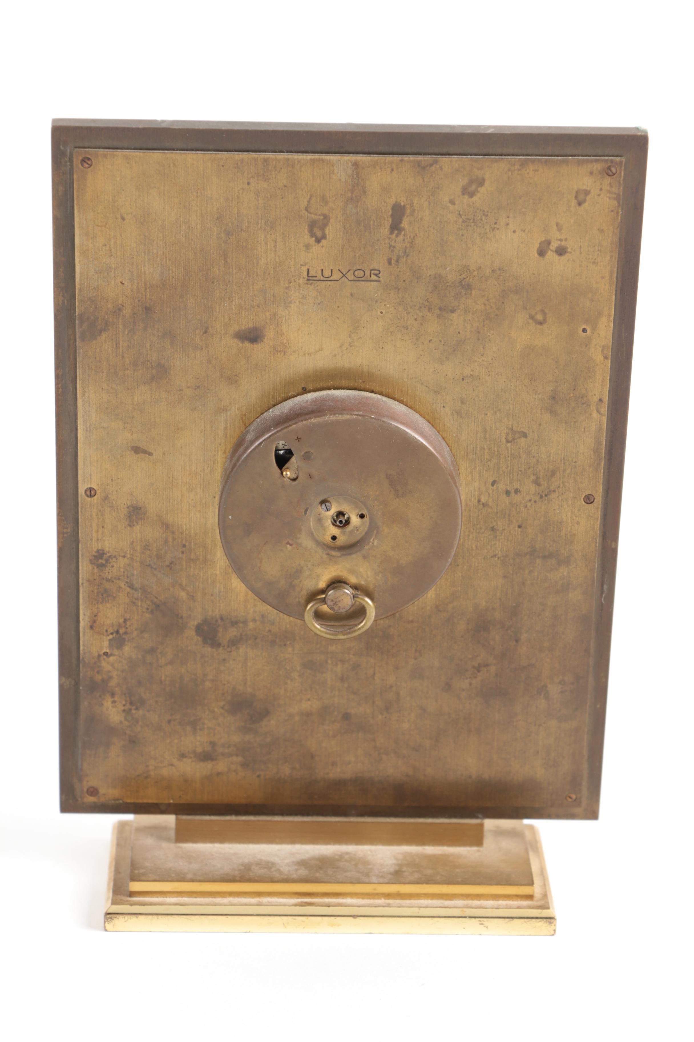 Vintage Luxor Brass Shelf Clock with "The Swing" by Fragonard