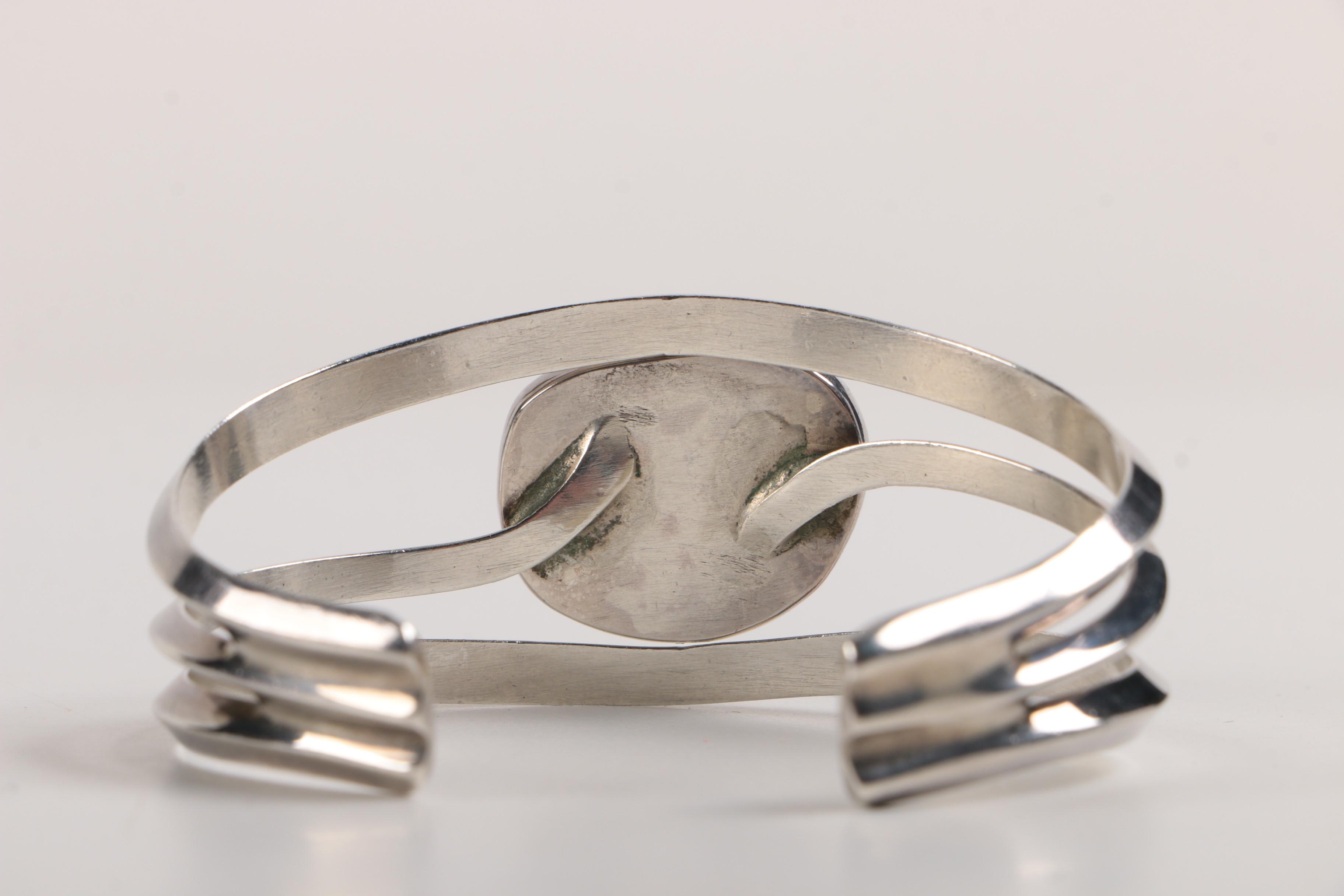 Sterling Silver Jewelry Including Jerry Roan Navajo Cuff Bracelet