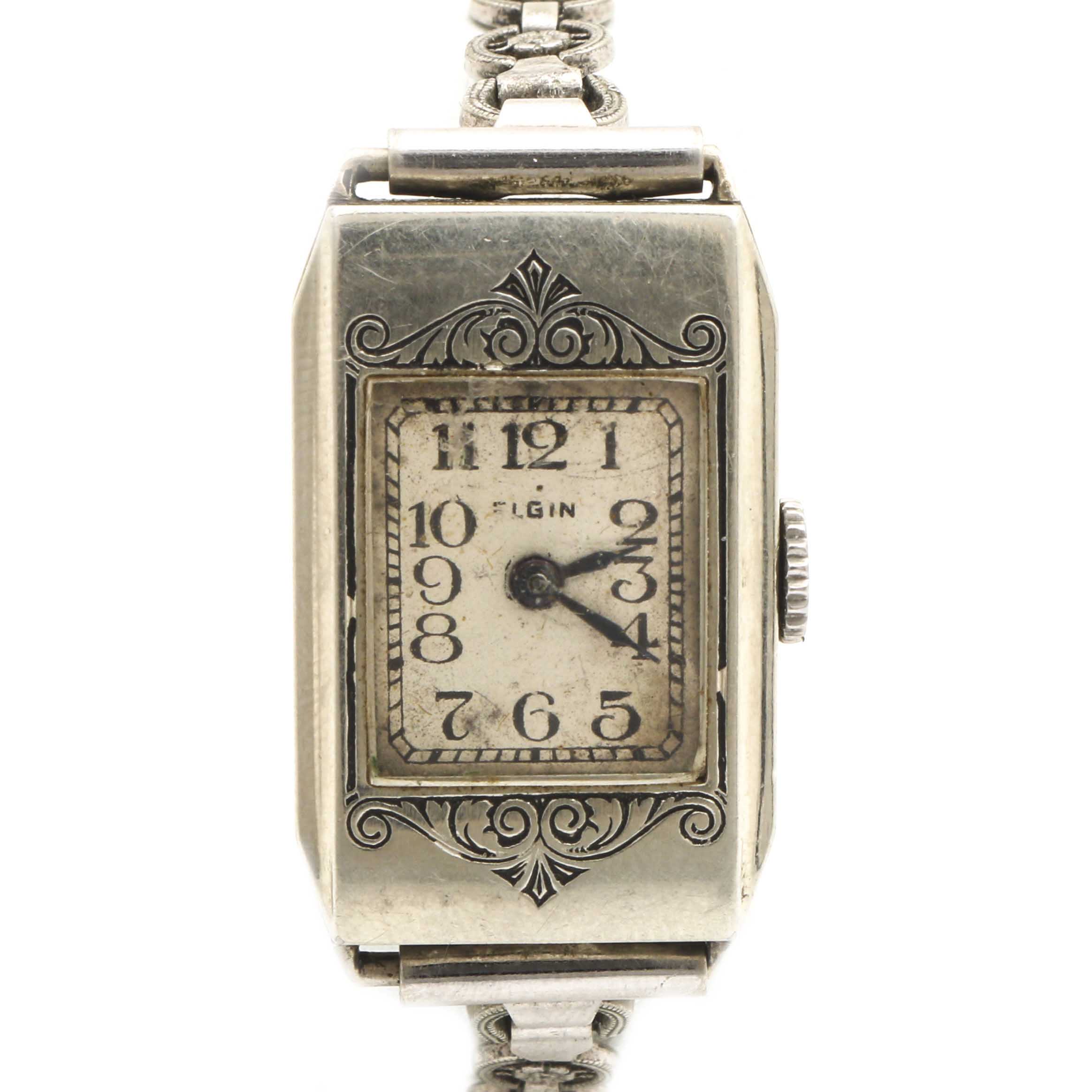Vintage Elgin 14K White Gold Filled Watch