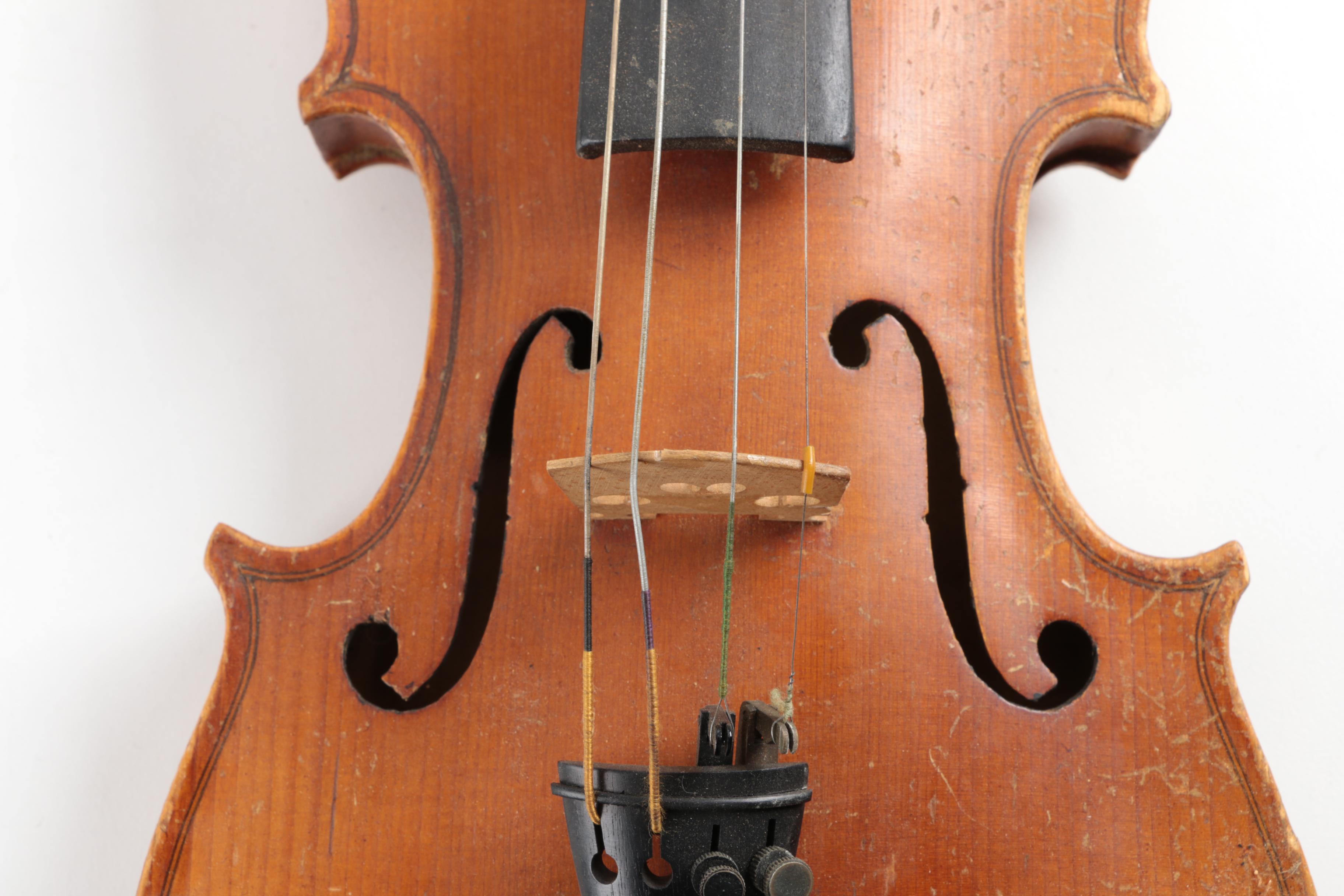 Vintage Stradivarius Reproduction Half-Size Violin and Case