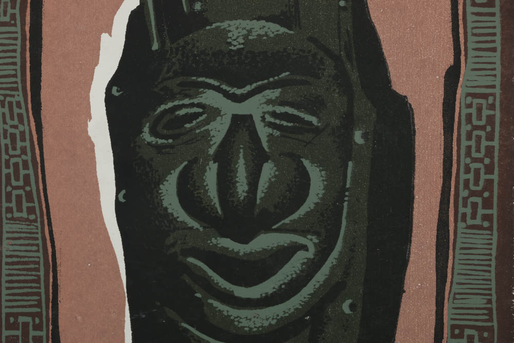 Assortment of Mark Coomer Serigraphs on Boards of Non-Western Artifacts