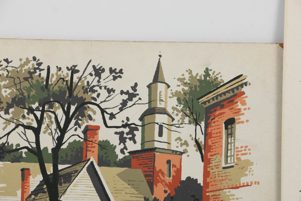 Collection of Mark Coomer Serigraphs on Board of Urban American Scenes