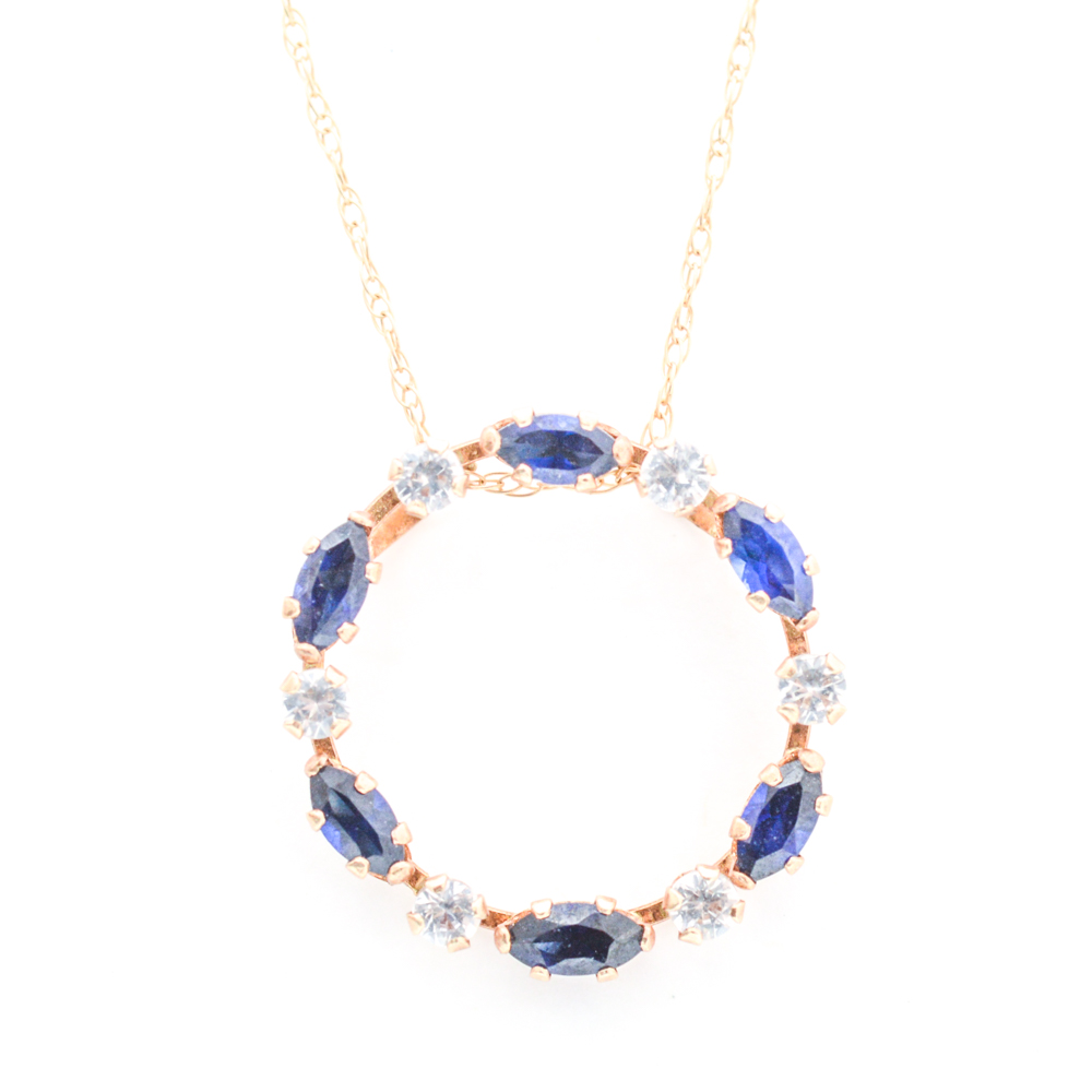 10K Yellow Gold Round Pendant