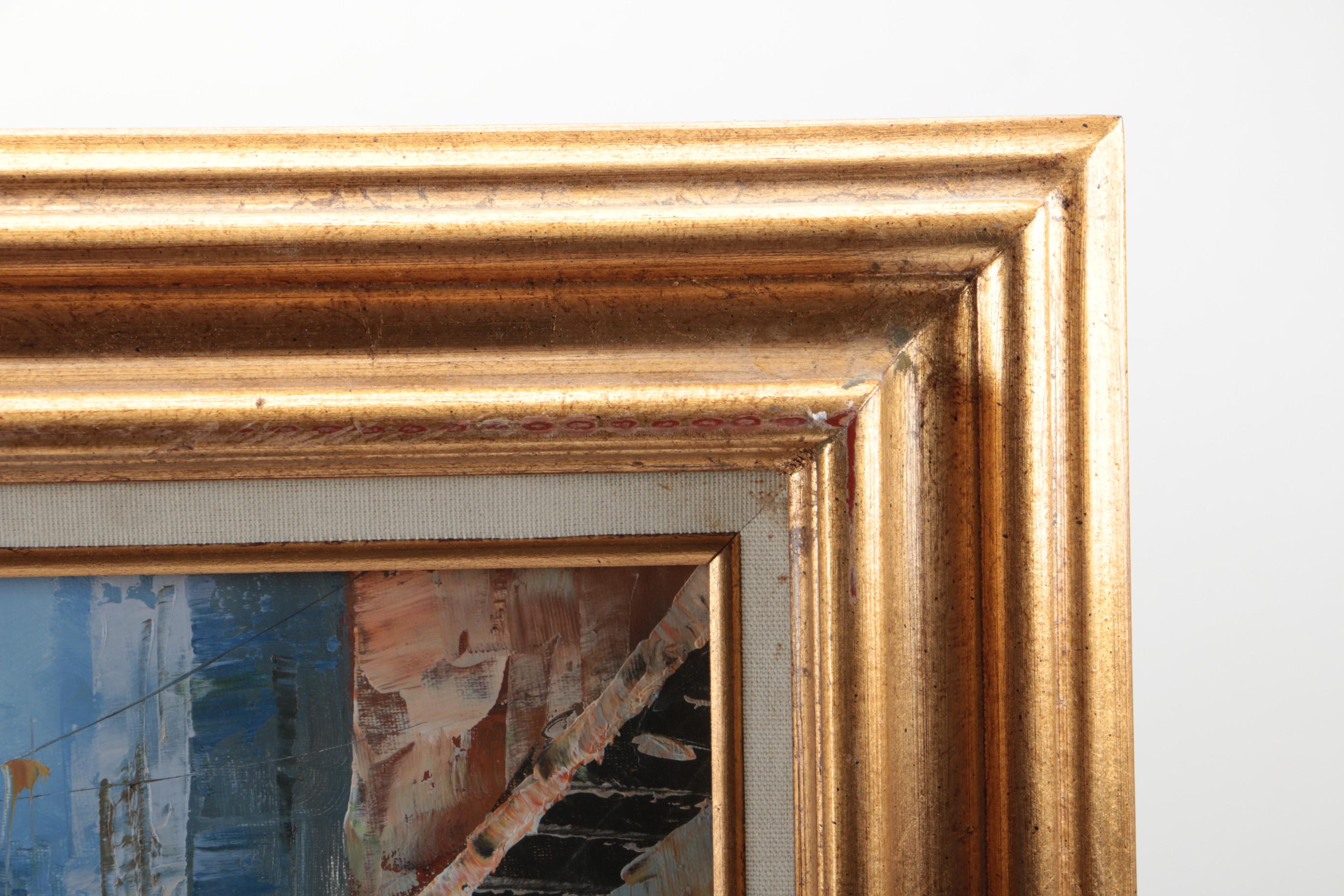 Tang Ping Oil Painting on Canvas of East Asian City Scene