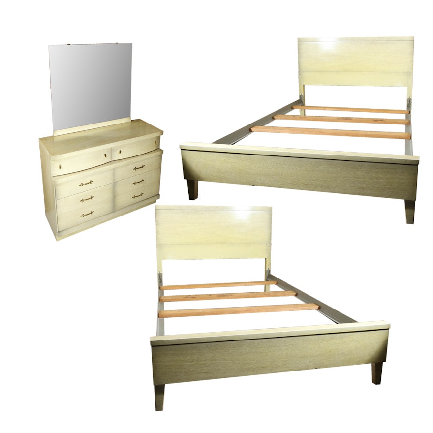 Bassett Furniture Dresser and Two Twin Beds