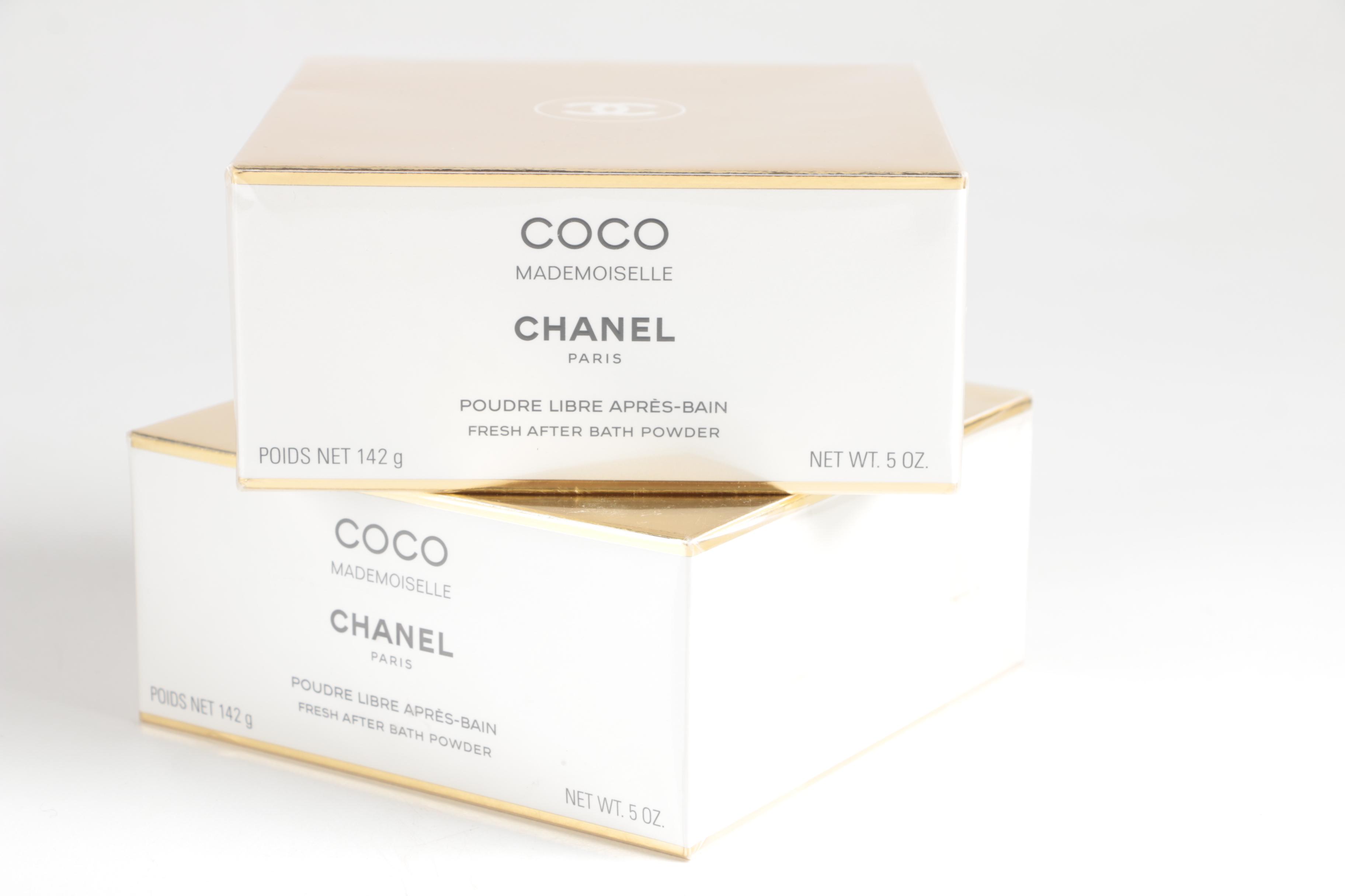 Pair of Chanel "Coco Mademoiselle" Bath Powder