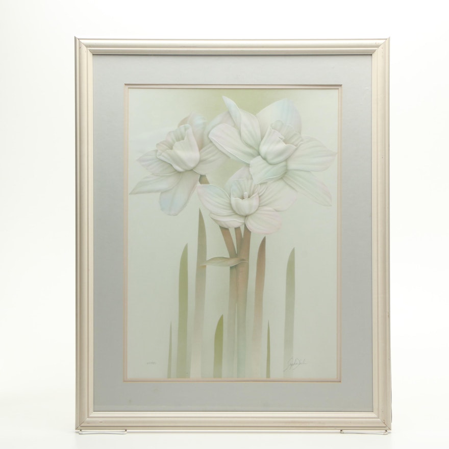 Sophia Kali Limited Edition Reproduction Print of White Flowers