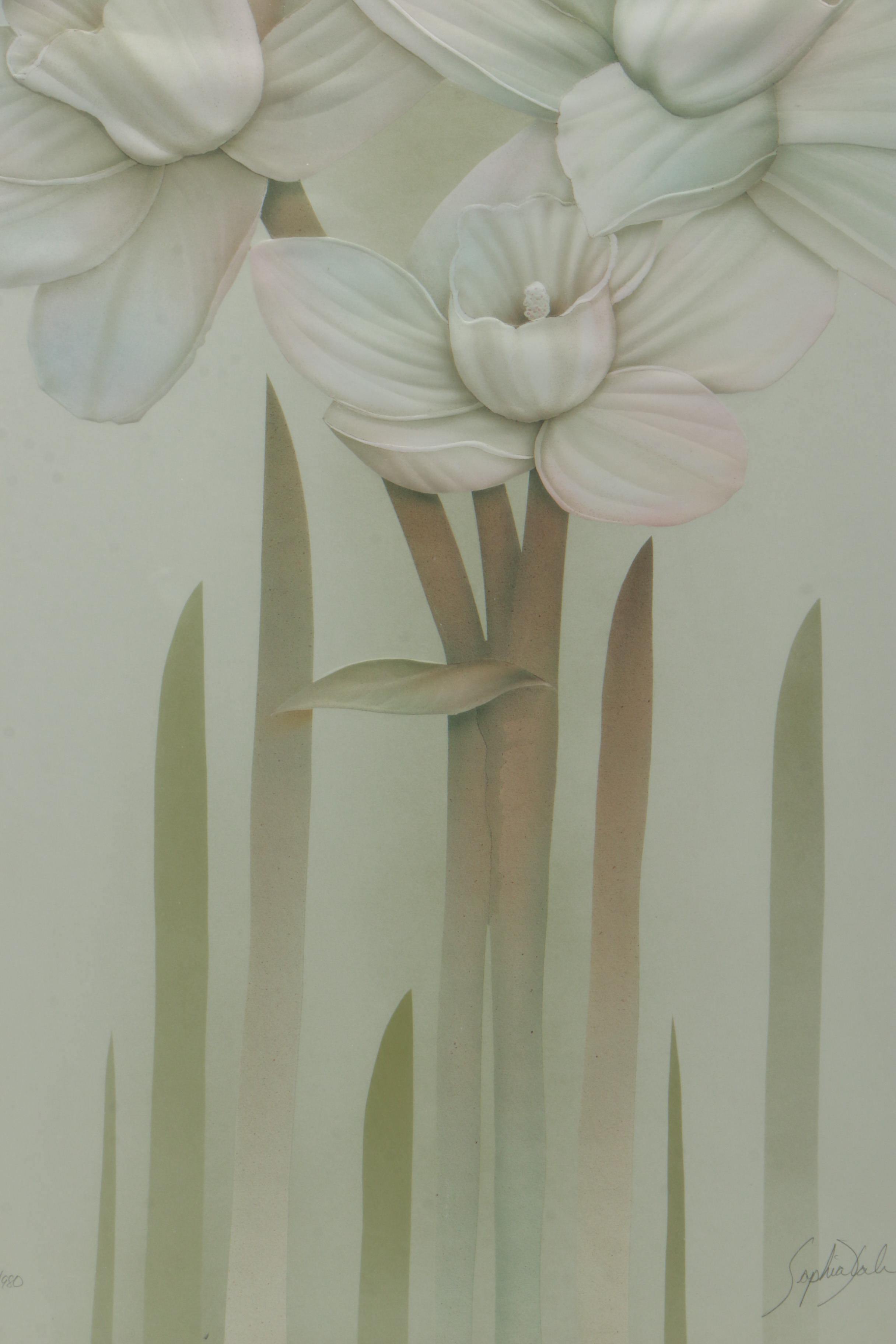 Sophia Kali Limited Edition Reproduction Print of White Flowers