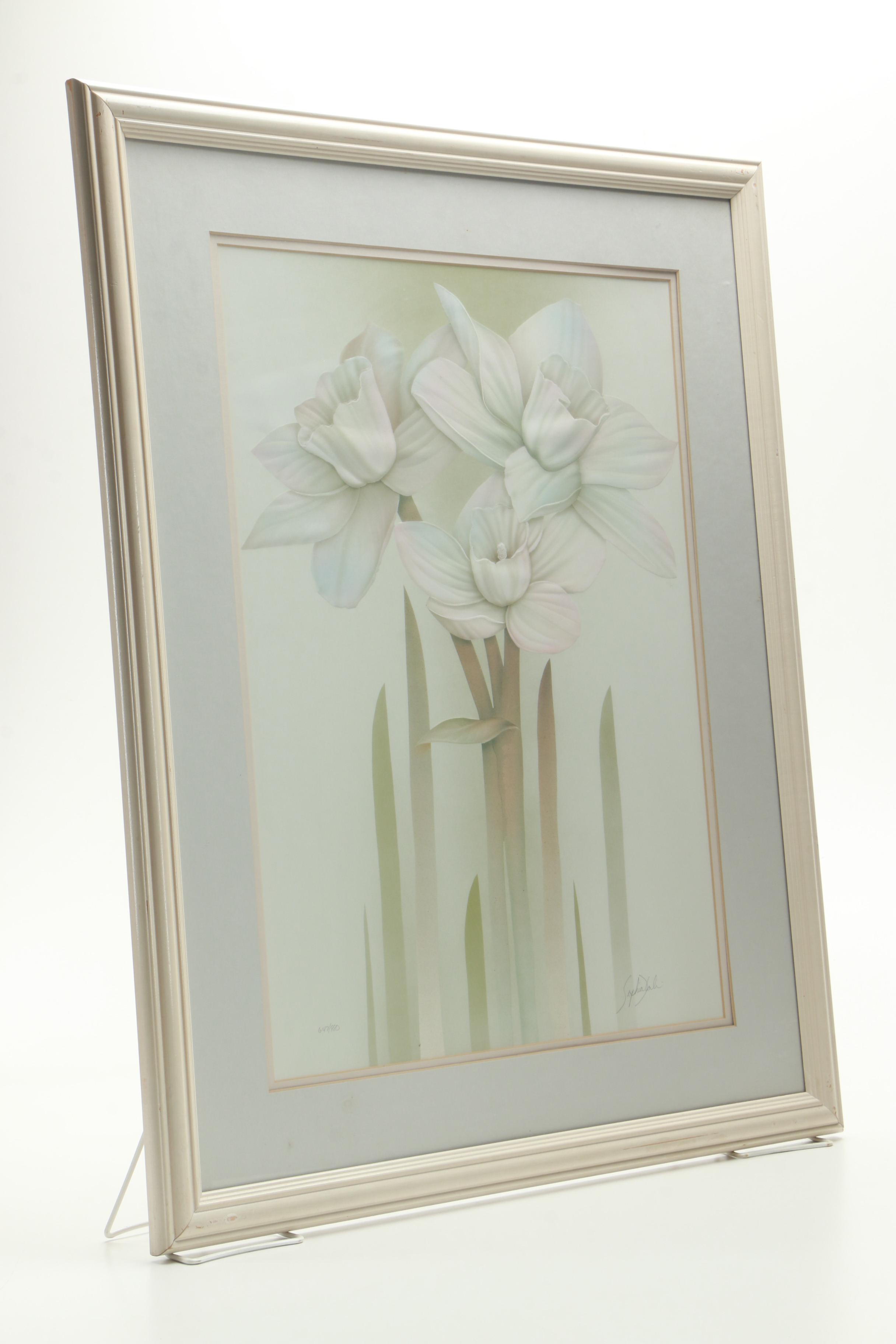 Sophia Kali Limited Edition Reproduction Print of White Flowers
