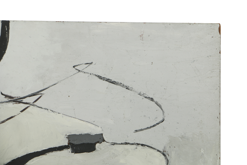 Edwin Zoller Oil Painting on Masonite Abstract Composition