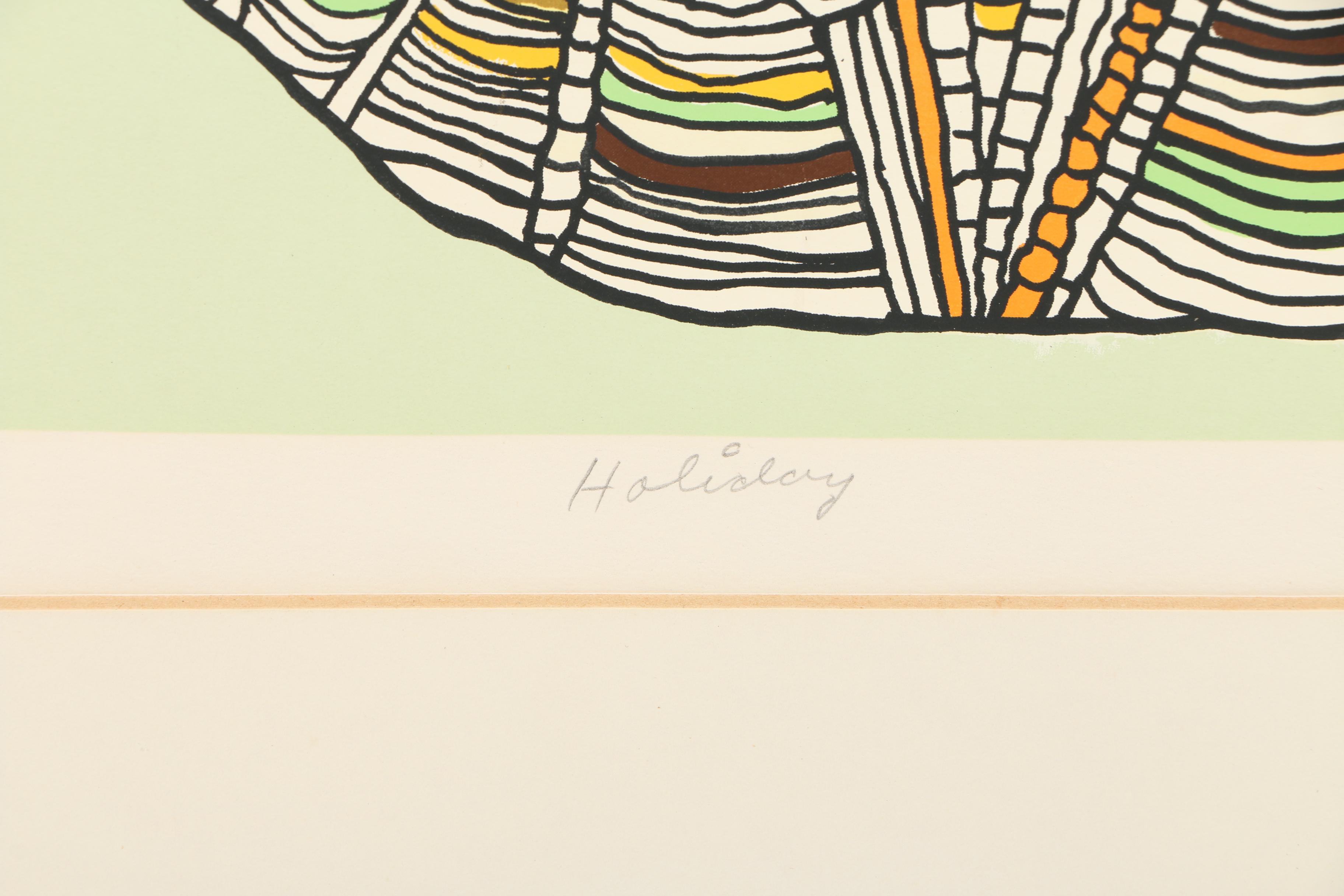 Renee Demsey Limited Edition Serigraph on Paper "Holiday"