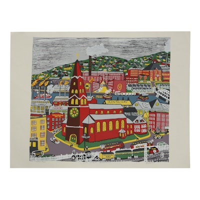 Kathleen Ferri Serigraph on Paper "Old Strip District" Kathleen Ferri Serigraph on Paper "Old Strip District"