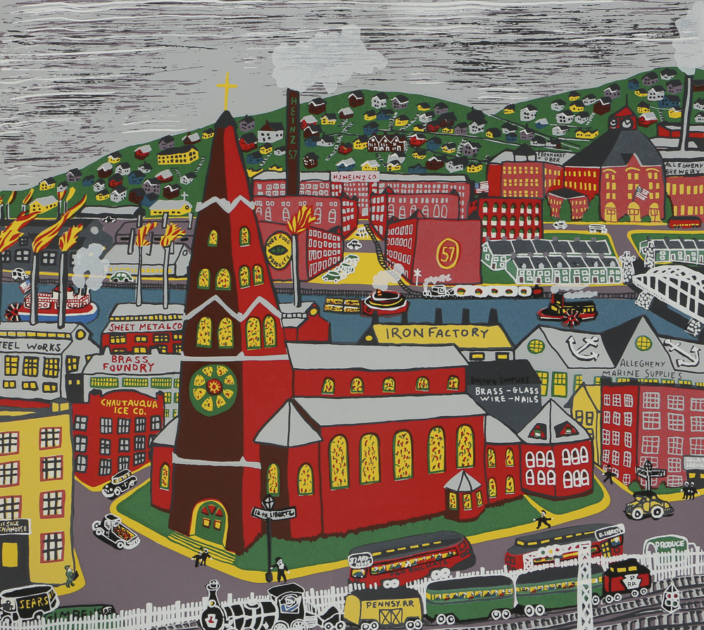 Kathleen Ferri Serigraph on Paper "Old Strip District"