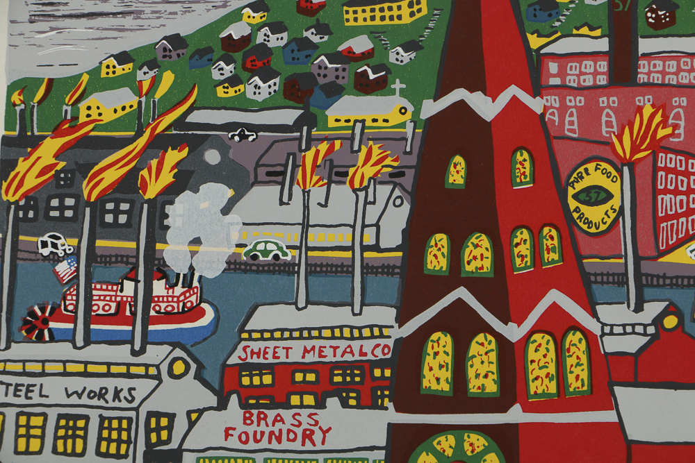 Kathleen Ferri Serigraph on Paper "Old Strip District"