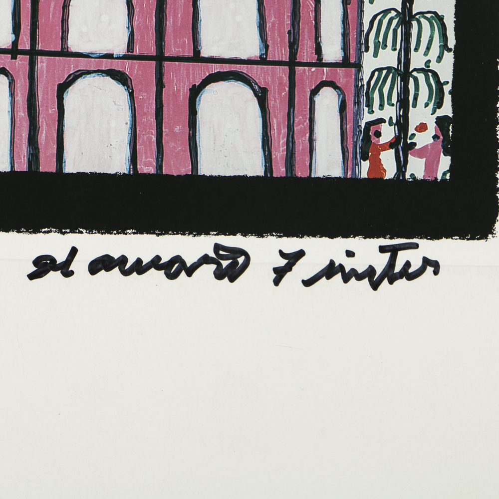 Howard Finster Offset Lithograph on Paper "Stairway to Heaven"