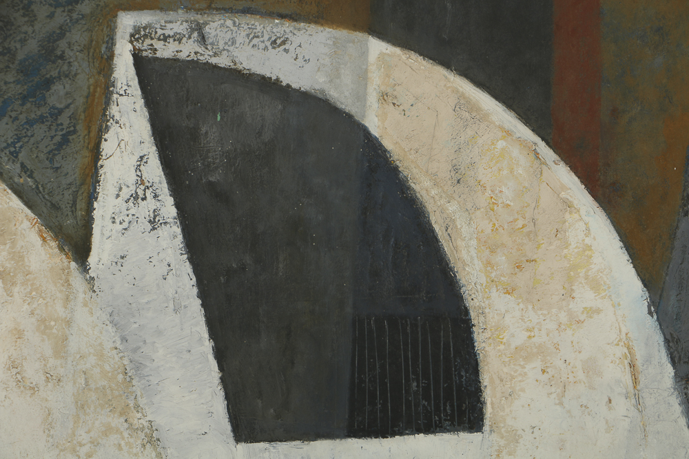 Louise Pershing Oil Painting on Wood Abstract Composition