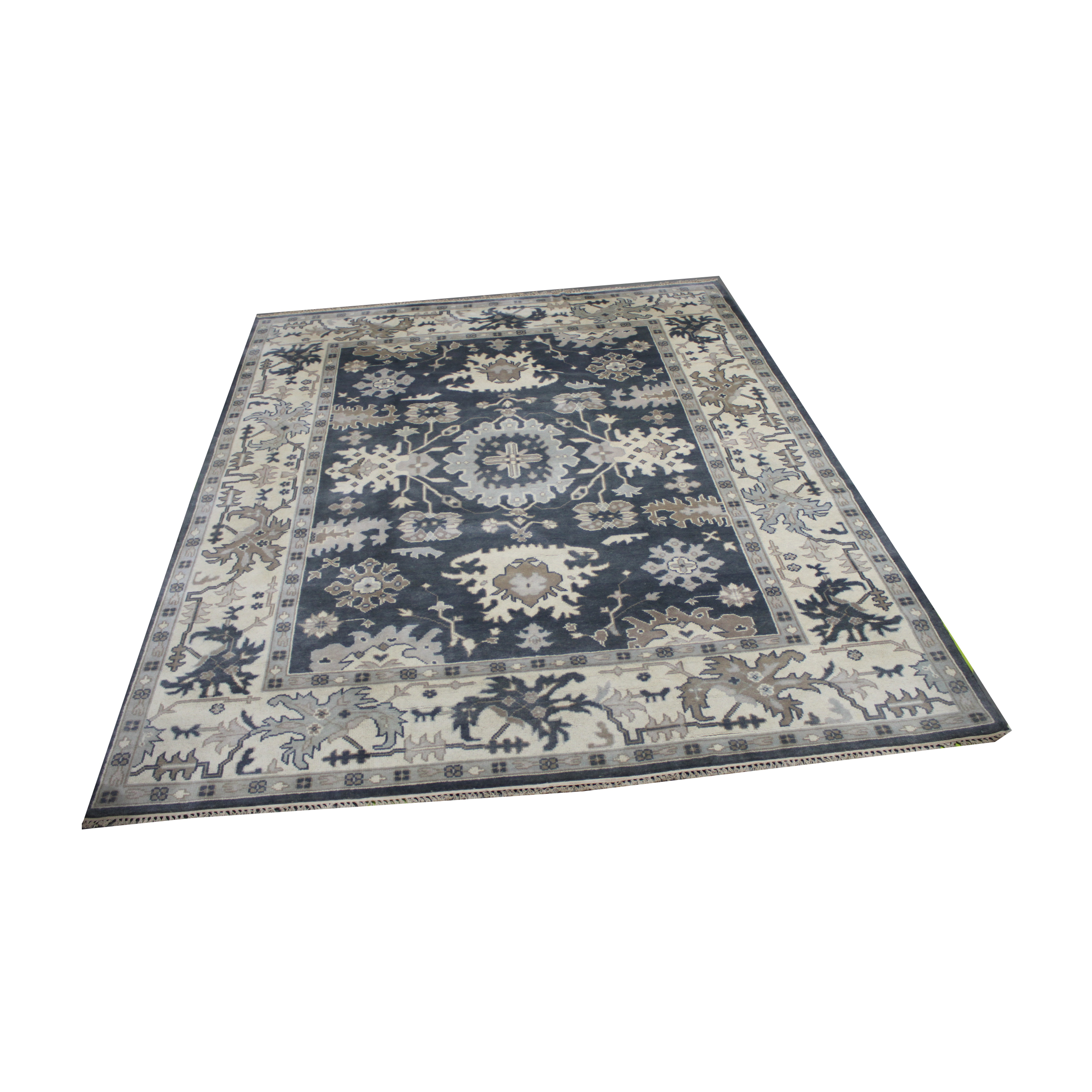 Hand-Knotted Indo-Turkish Oushak  Chobi Area Rug