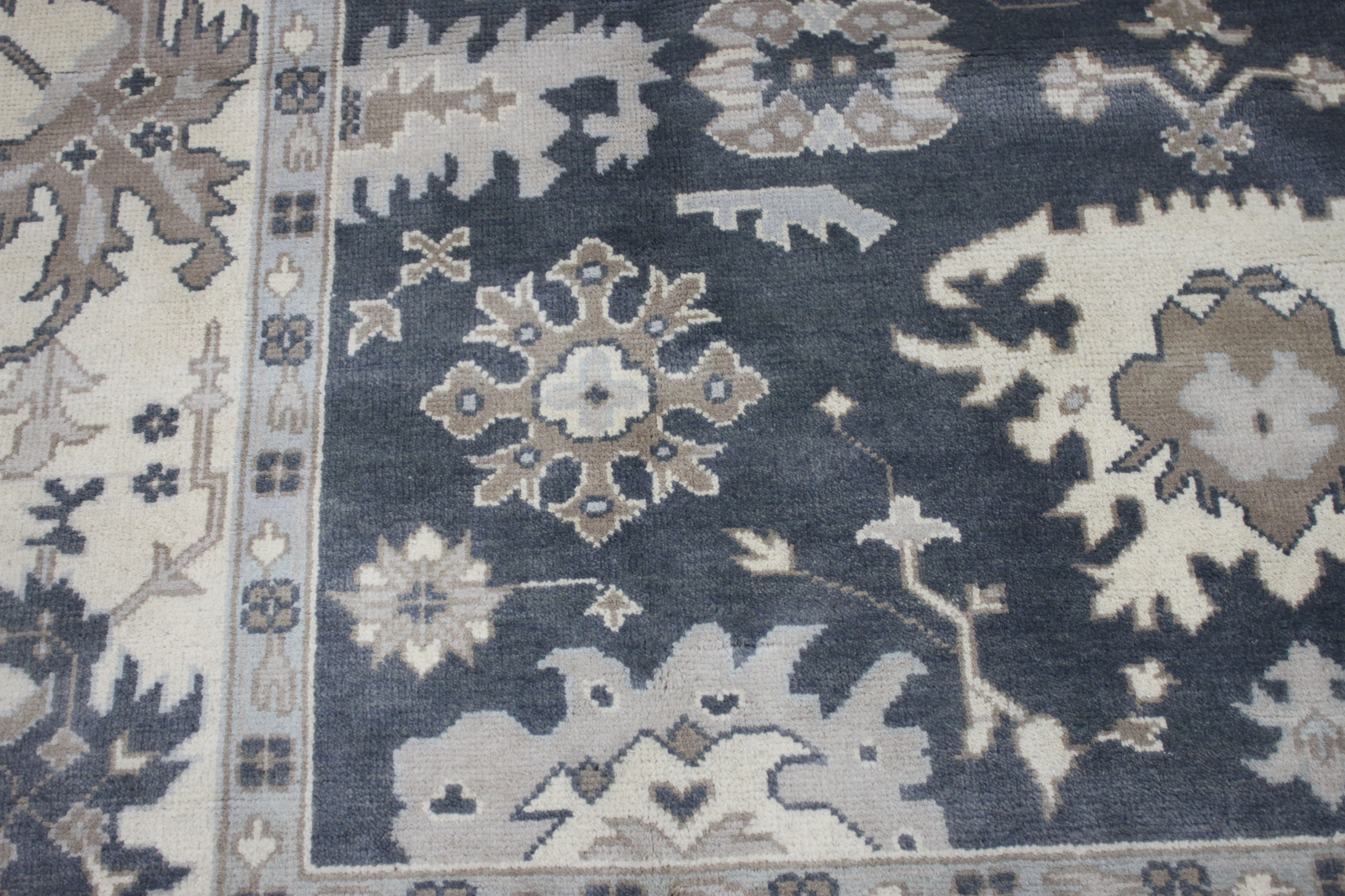 Hand-Knotted Indo-Turkish Oushak  Chobi Area Rug