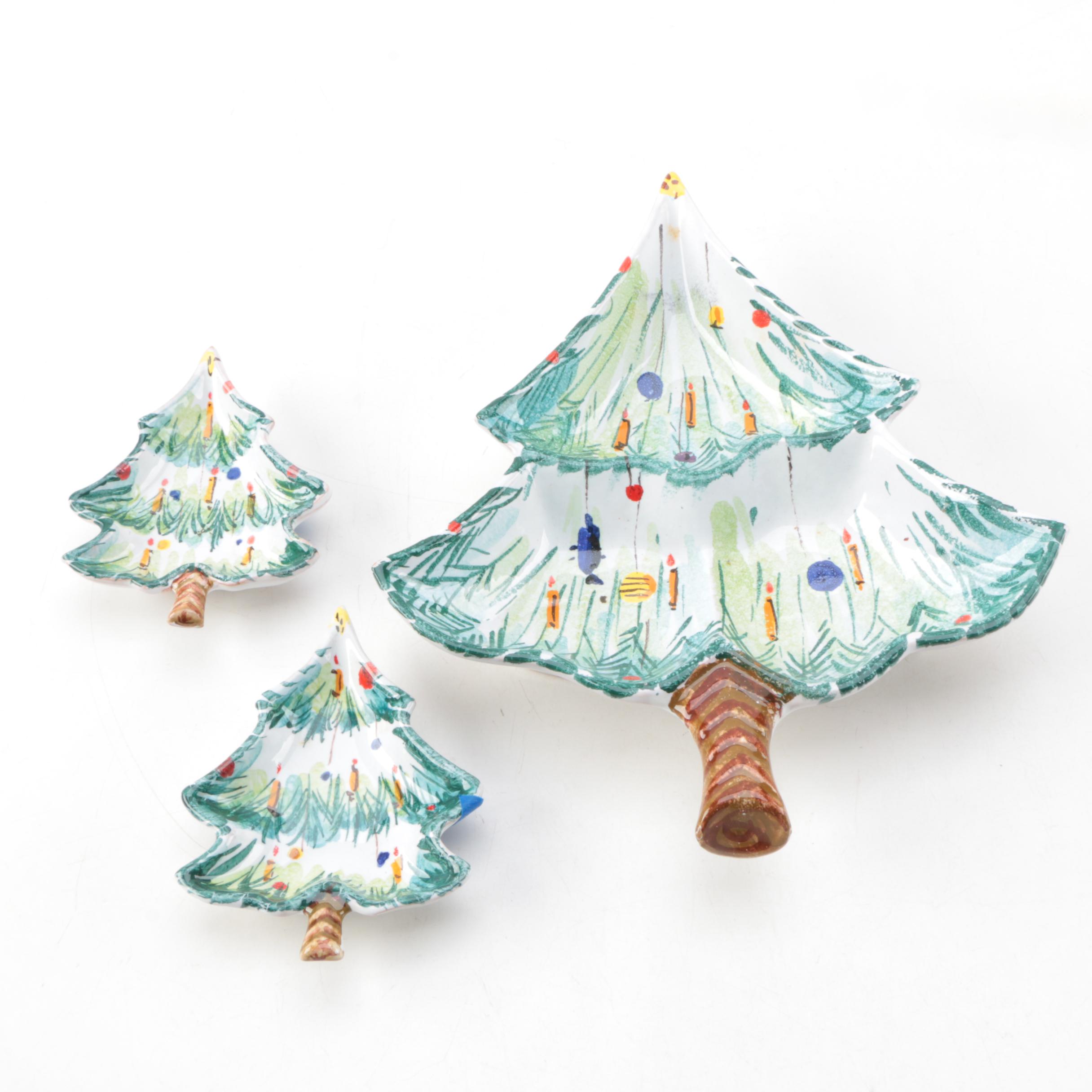Vintage Italian Christmas Tree Plates
