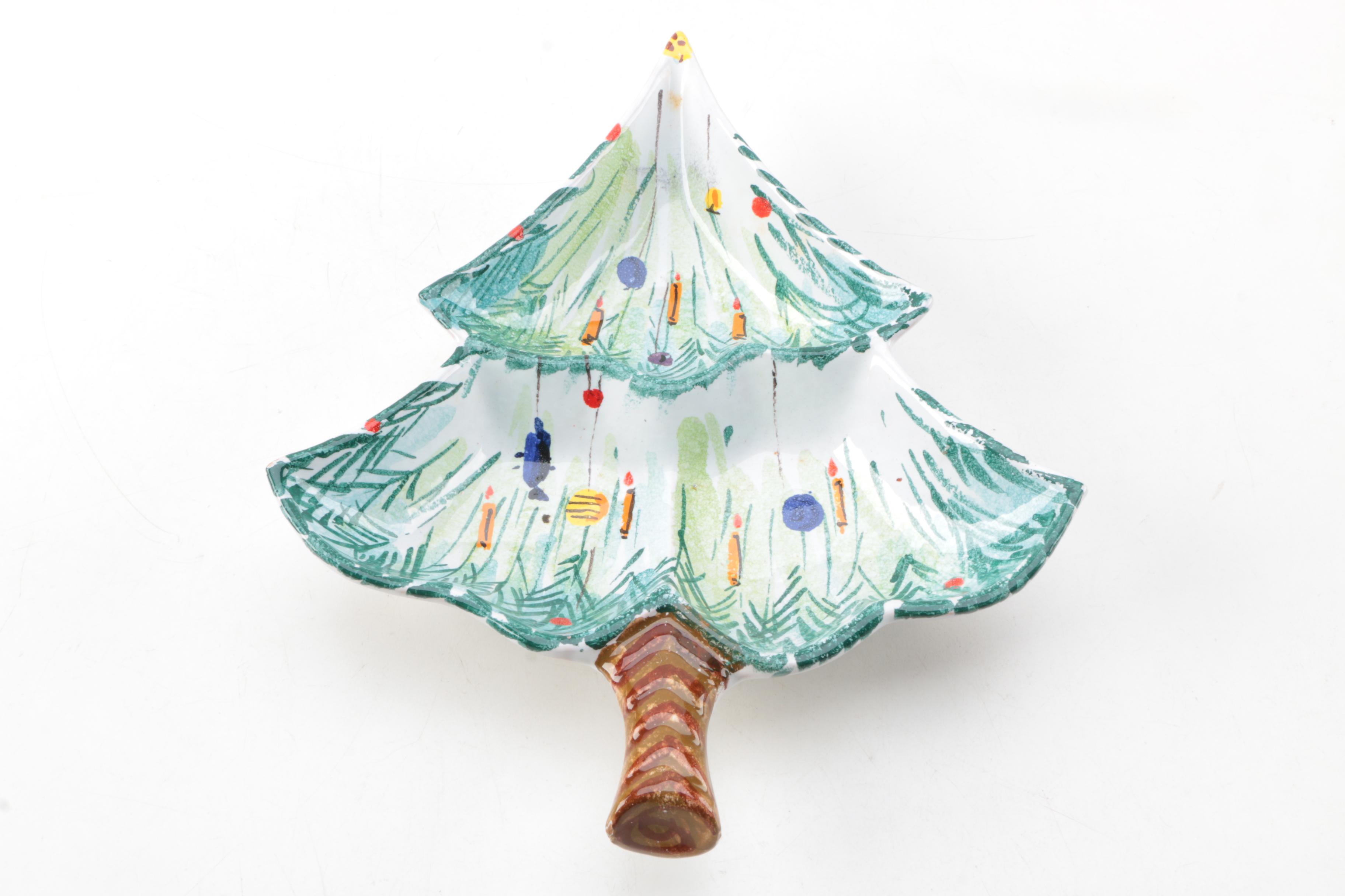 Vintage Italian Christmas Tree Plates