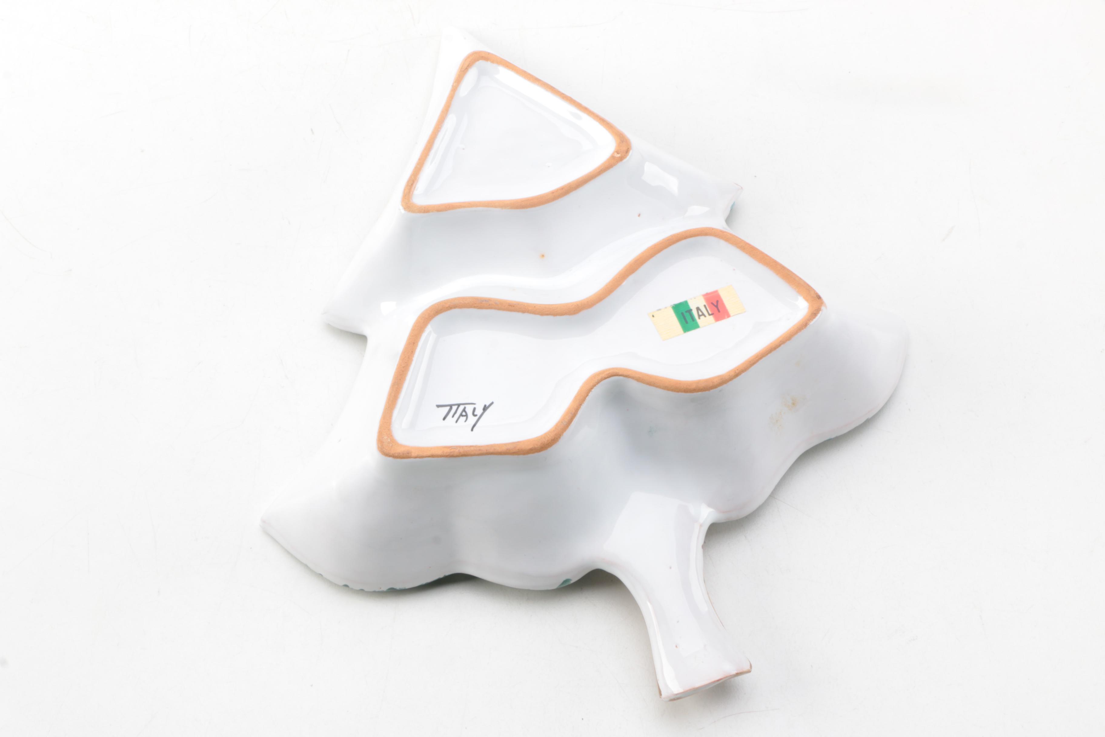 Vintage Italian Christmas Tree Plates