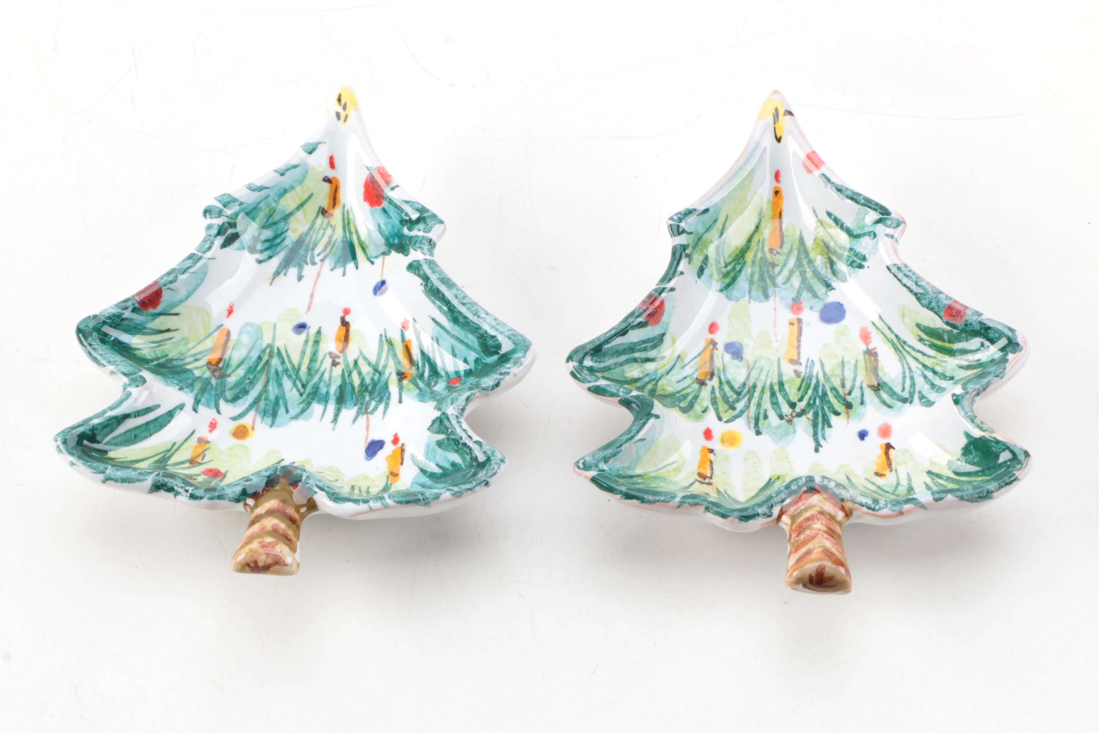 Vintage Italian Christmas Tree Plates