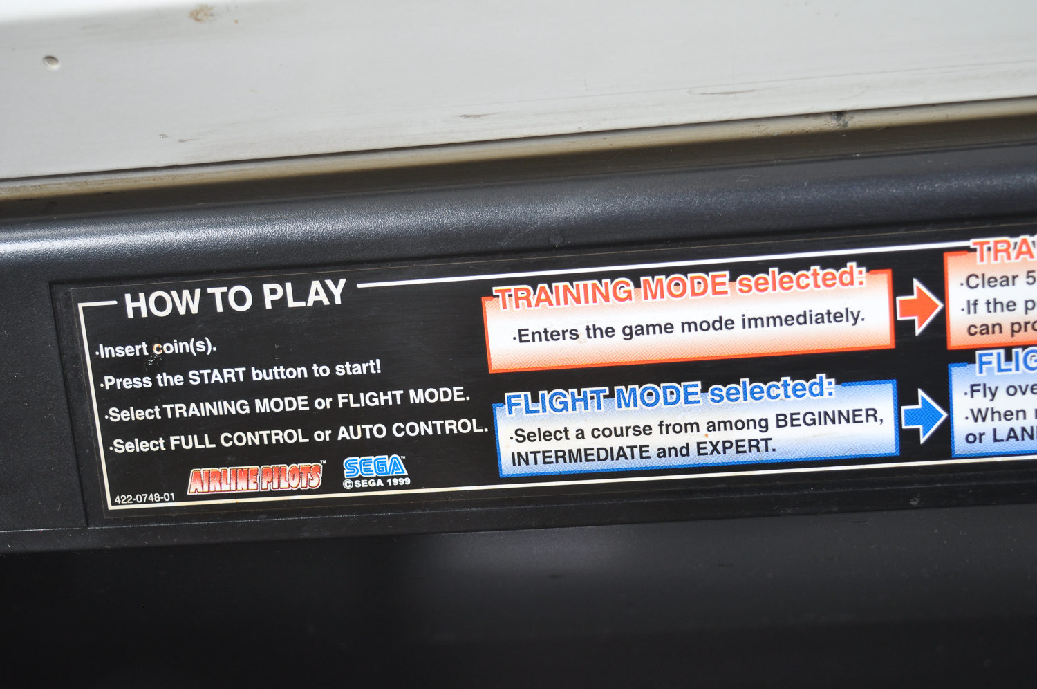 1999 Sega "Airline Pilots" Arcade Game