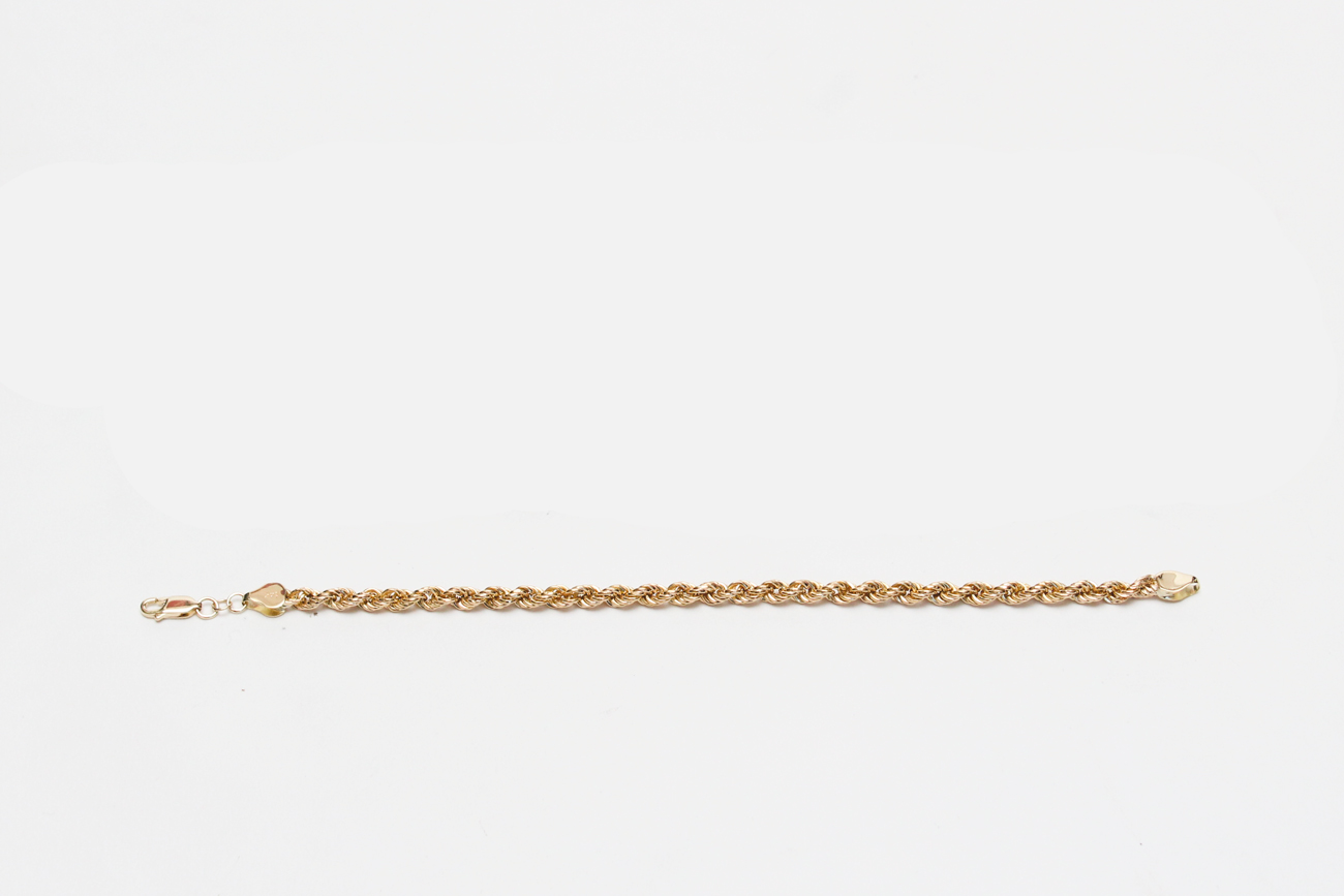 18K Yellow Gold Bracelet with 14K Yellow Gold Clasp