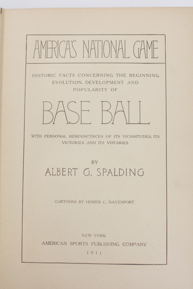 1911 First Edition "America's National Game" by A.G. Spalding