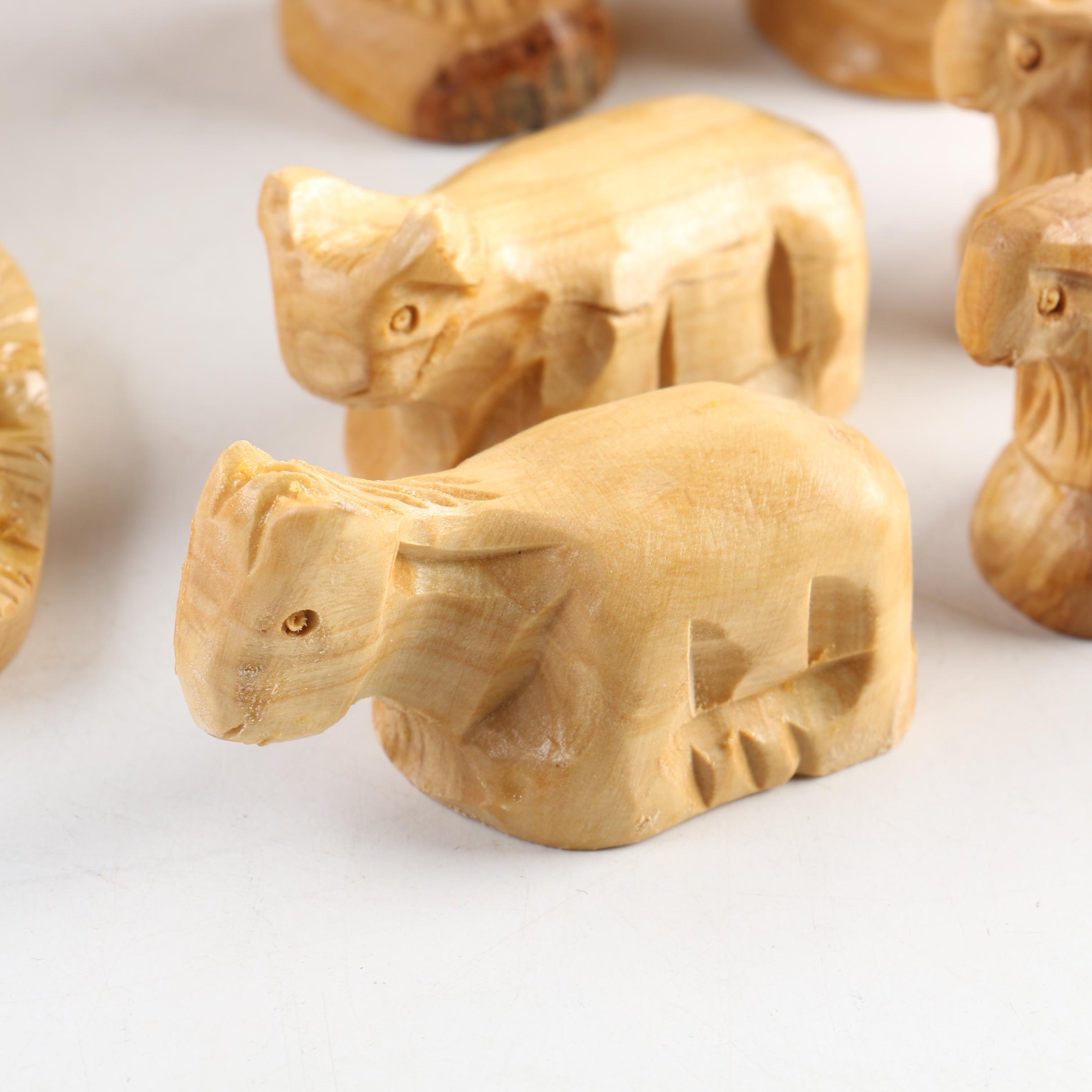 A Vintage Carved Wooden Nativity Scene