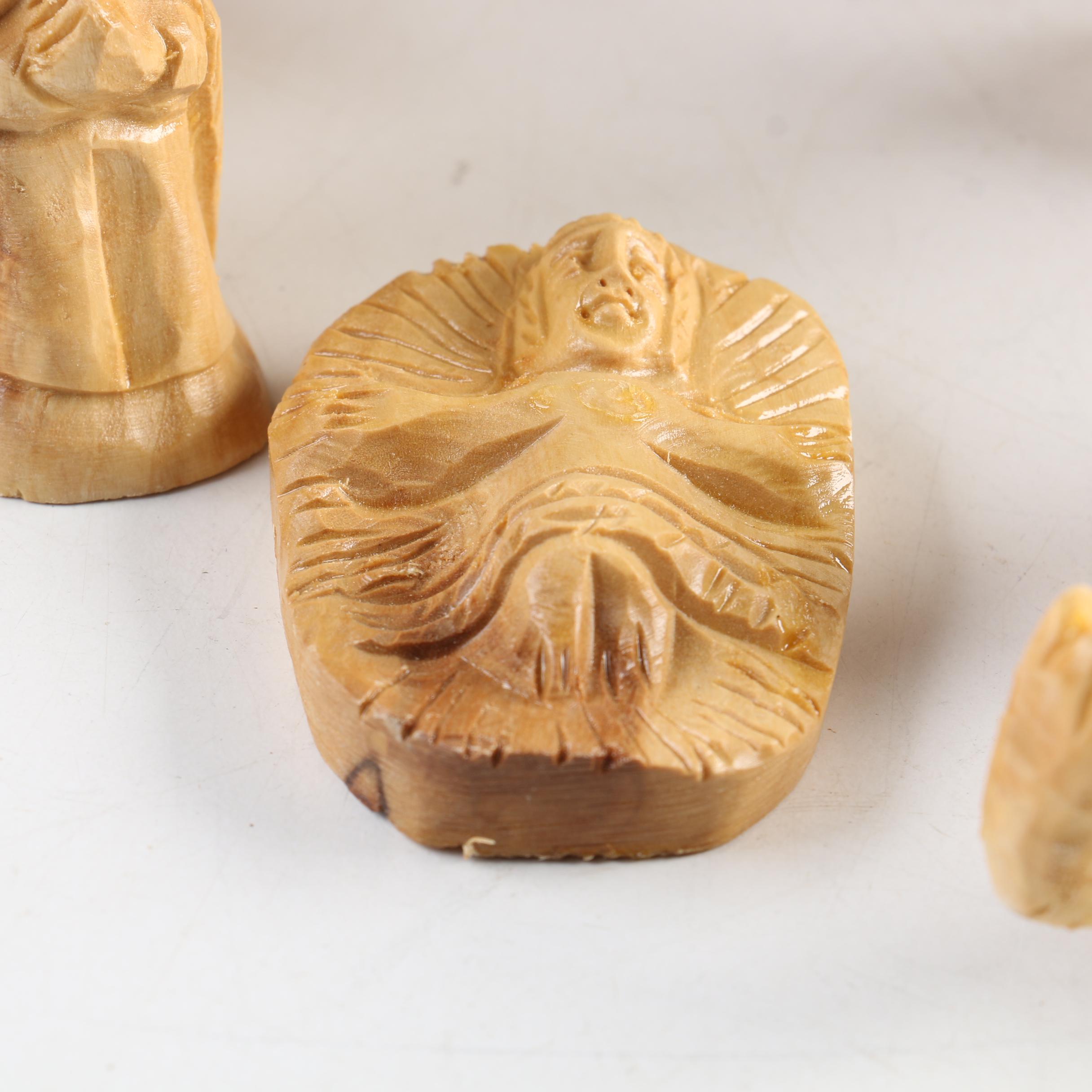 A Vintage Carved Wooden Nativity Scene
