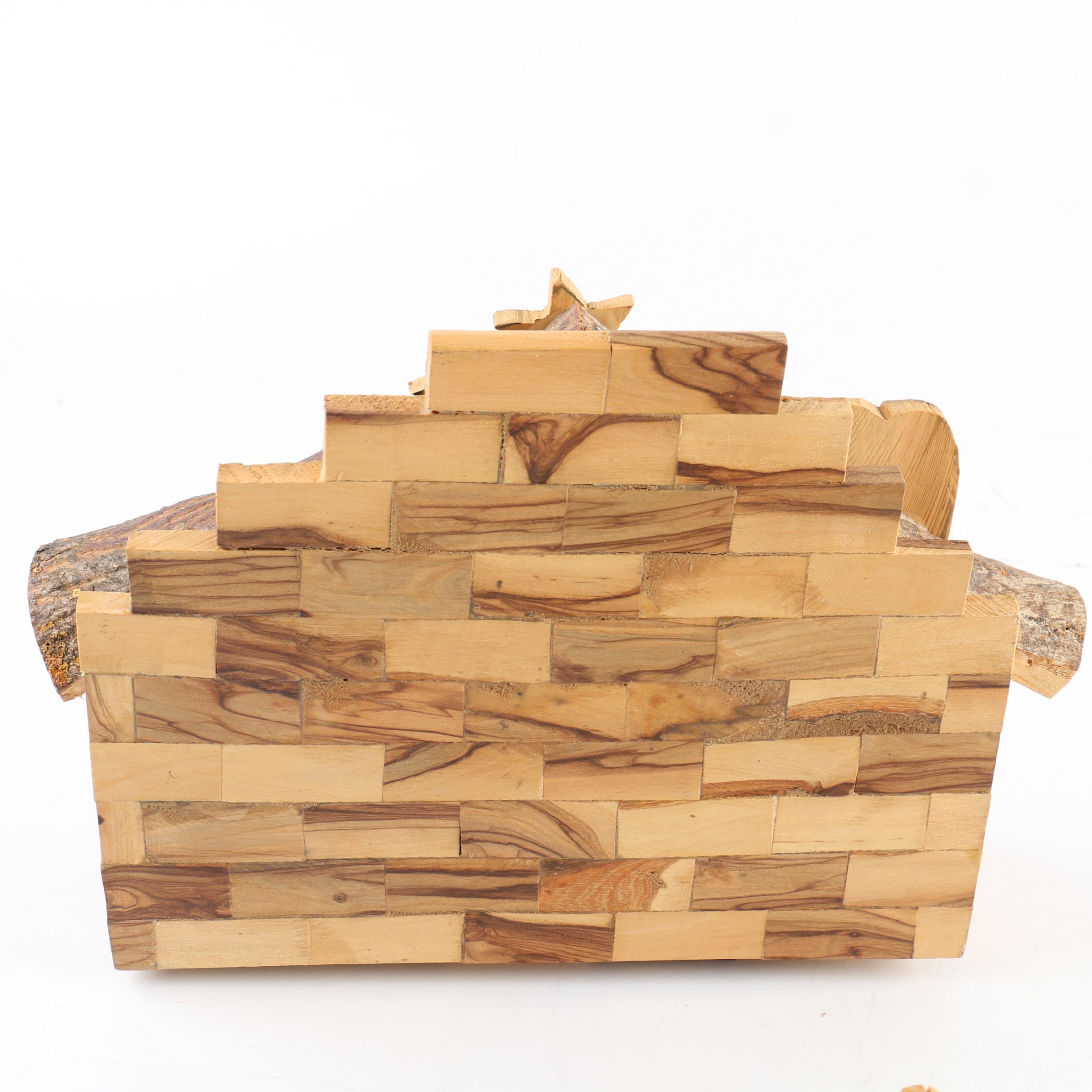 A Vintage Carved Wooden Nativity Scene