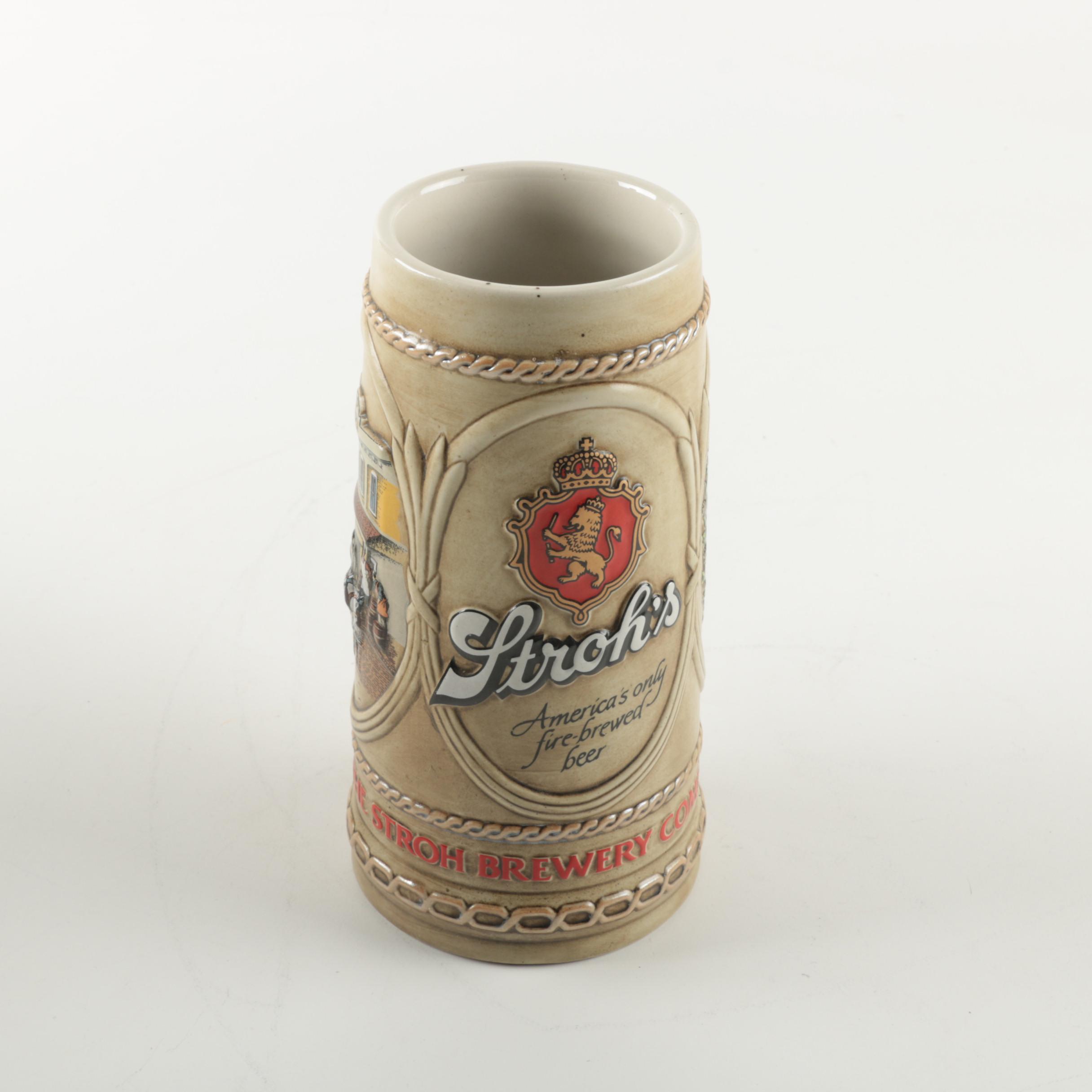 Stroh's Ceramic Beer Stein