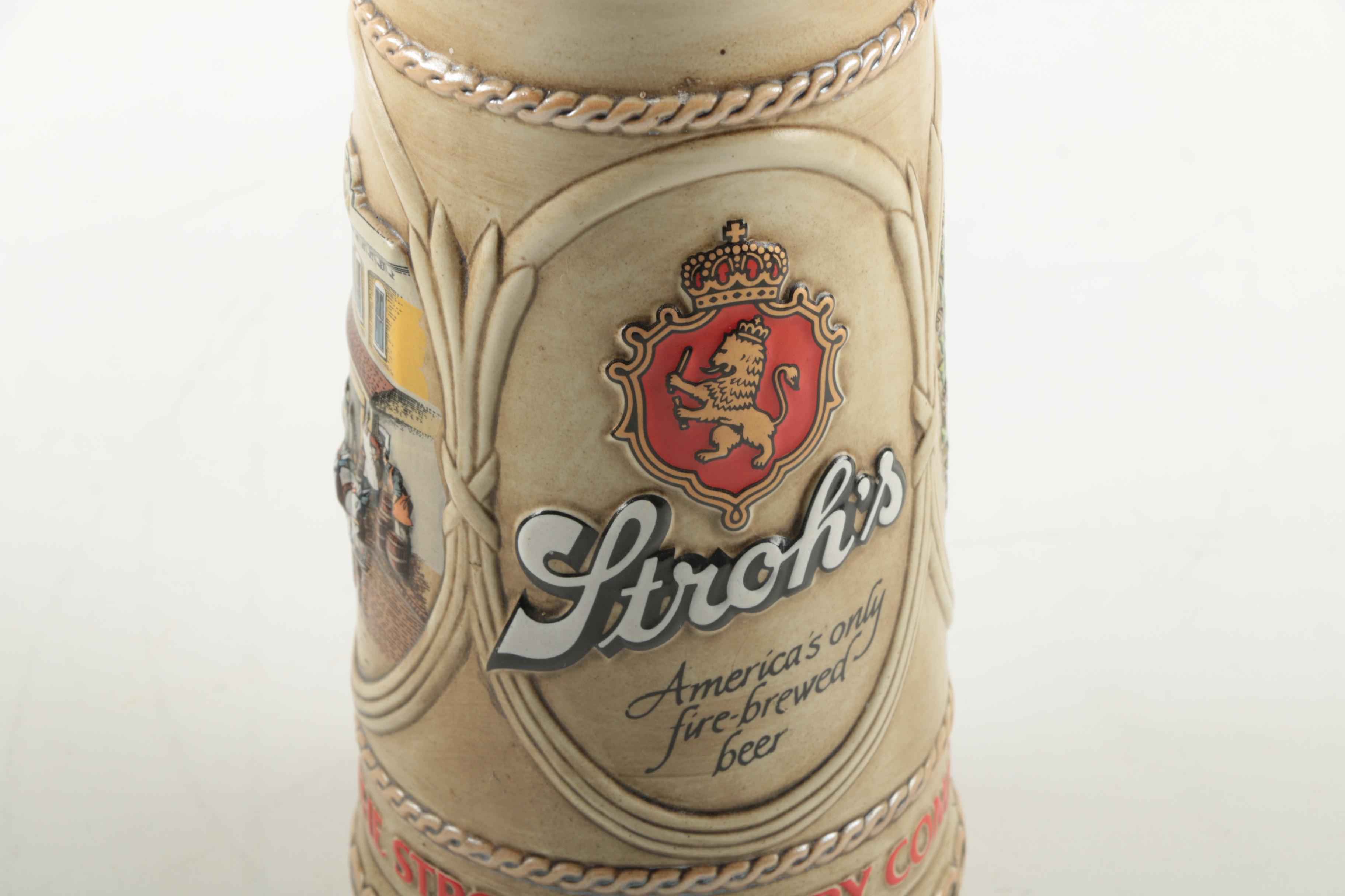 Stroh's Ceramic Beer Stein