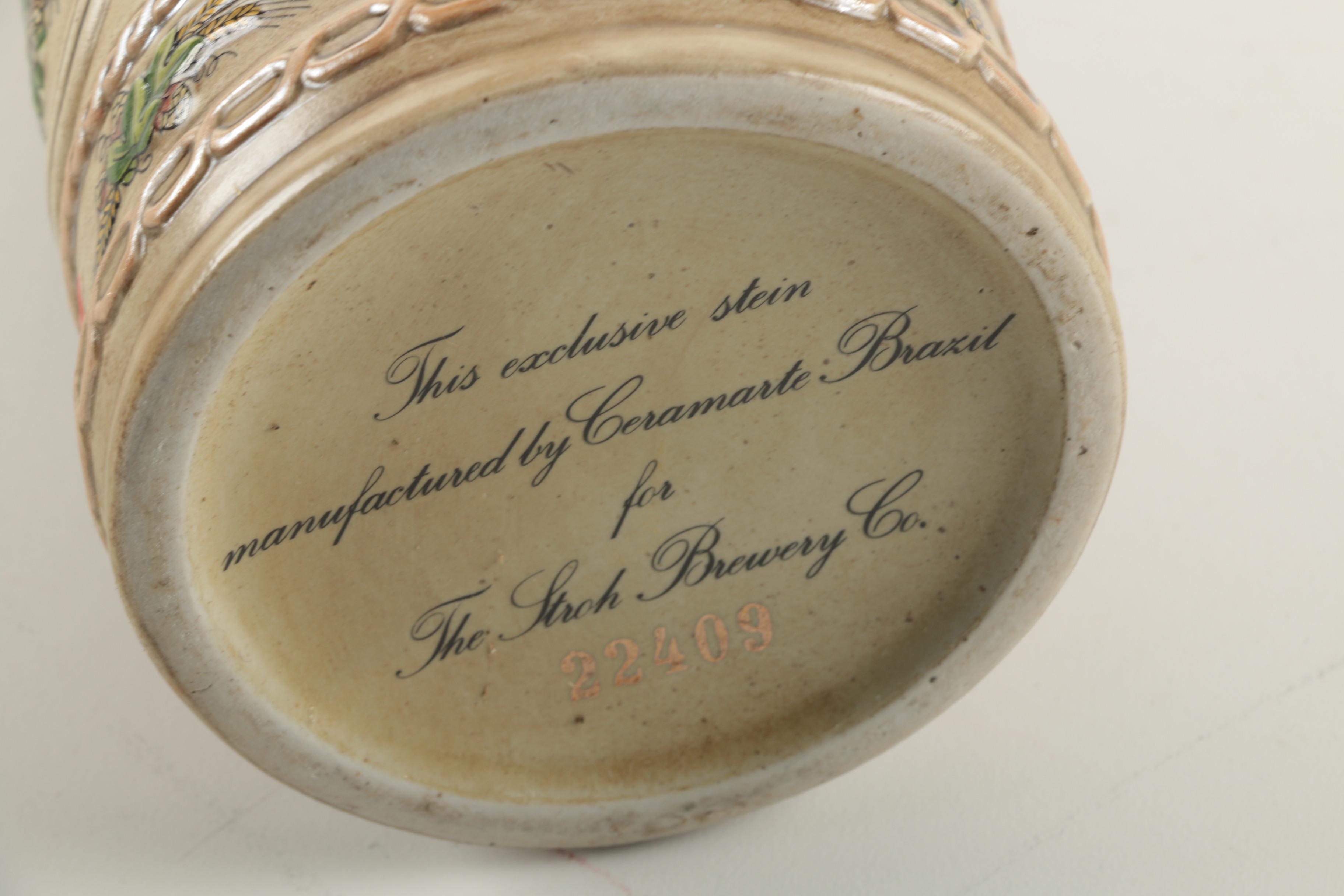 Stroh's Ceramic Beer Stein