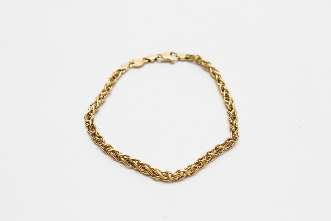 18K Yellow Gold Cable Chain Link Bracelet