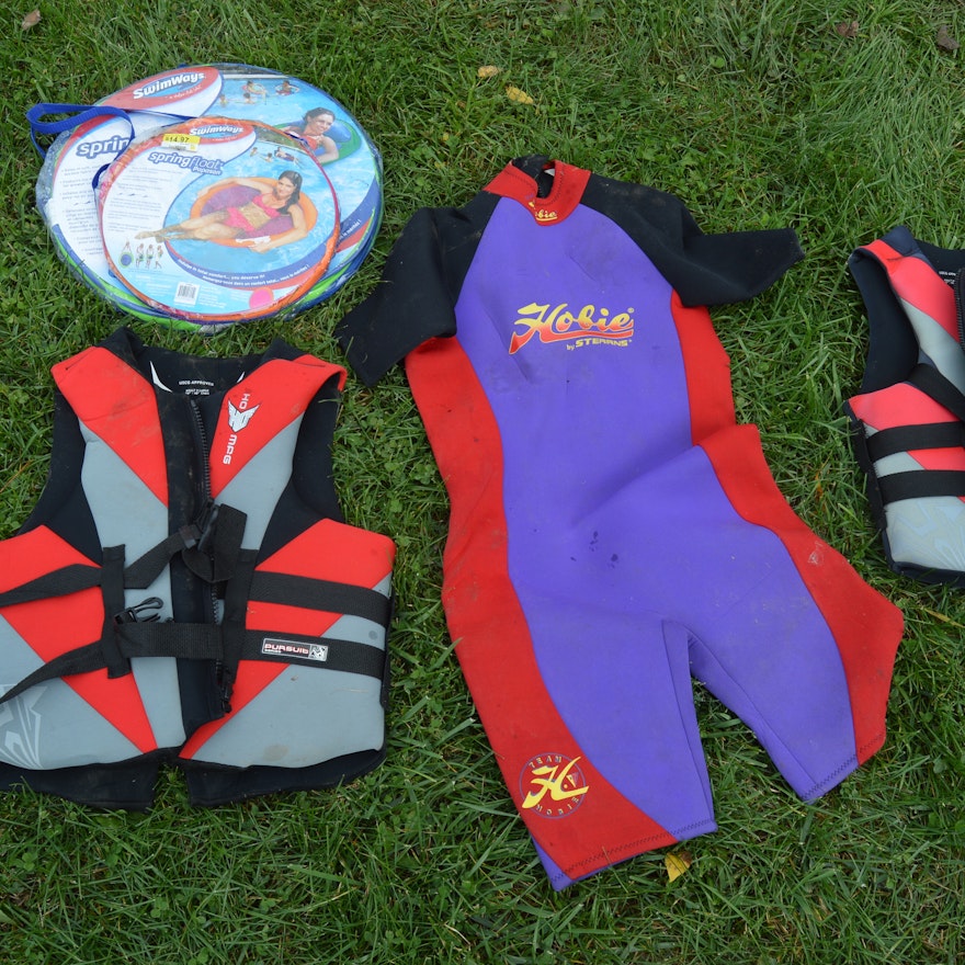 Life Vests, Ski Suits and Pool Rafts