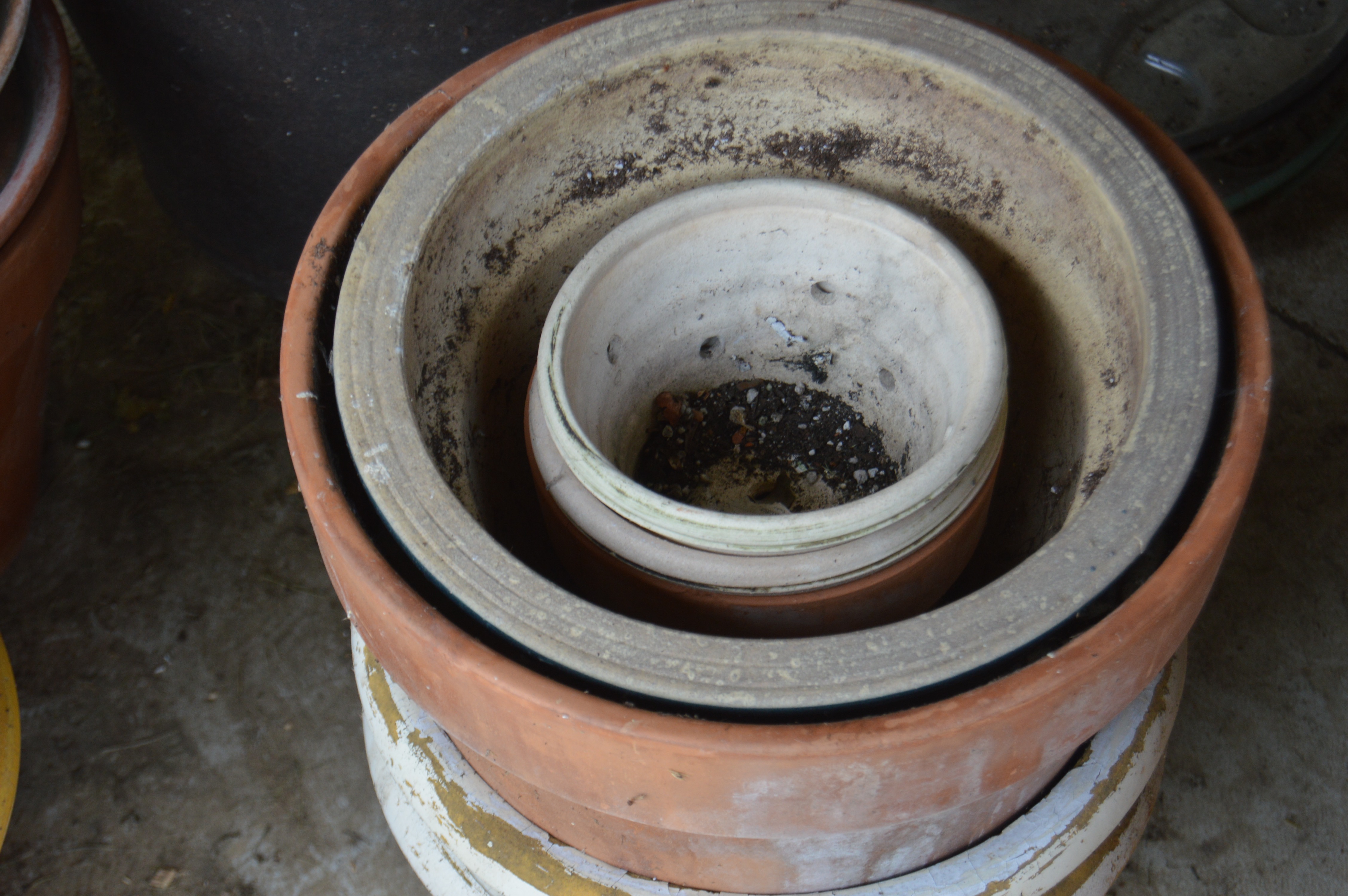 Outdoor Garden Pots and Tomato Cages