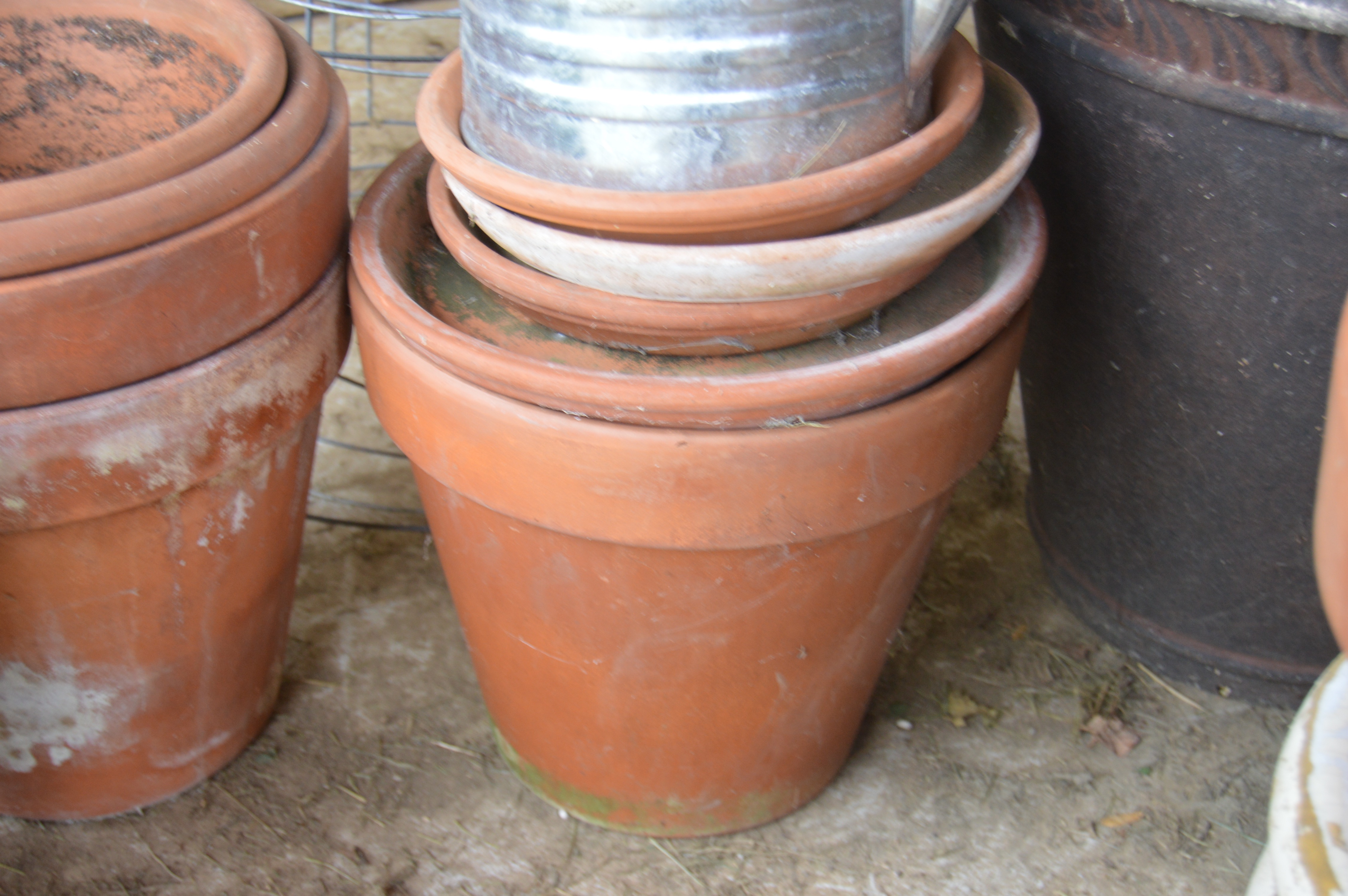 Outdoor Garden Pots and Tomato Cages