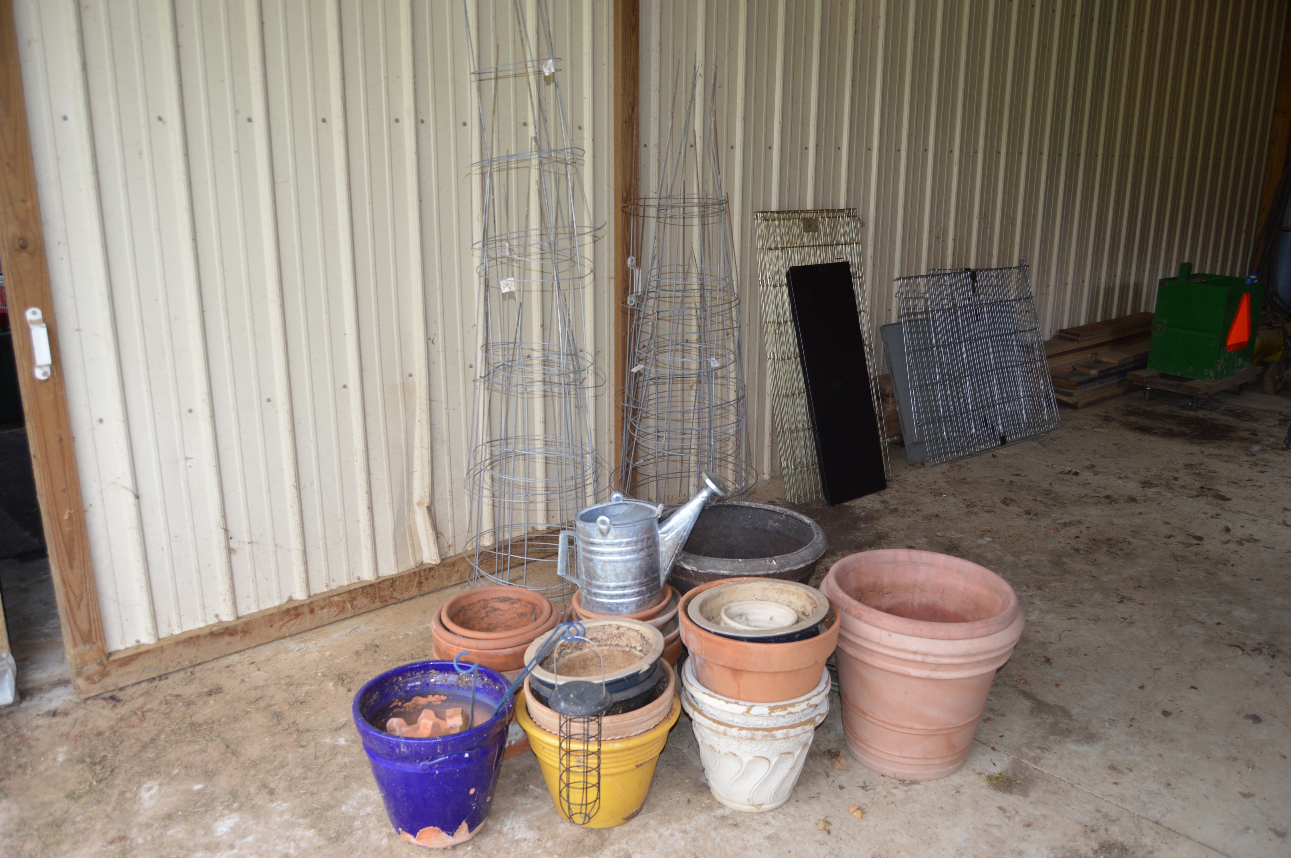 Outdoor Garden Pots and Tomato Cages