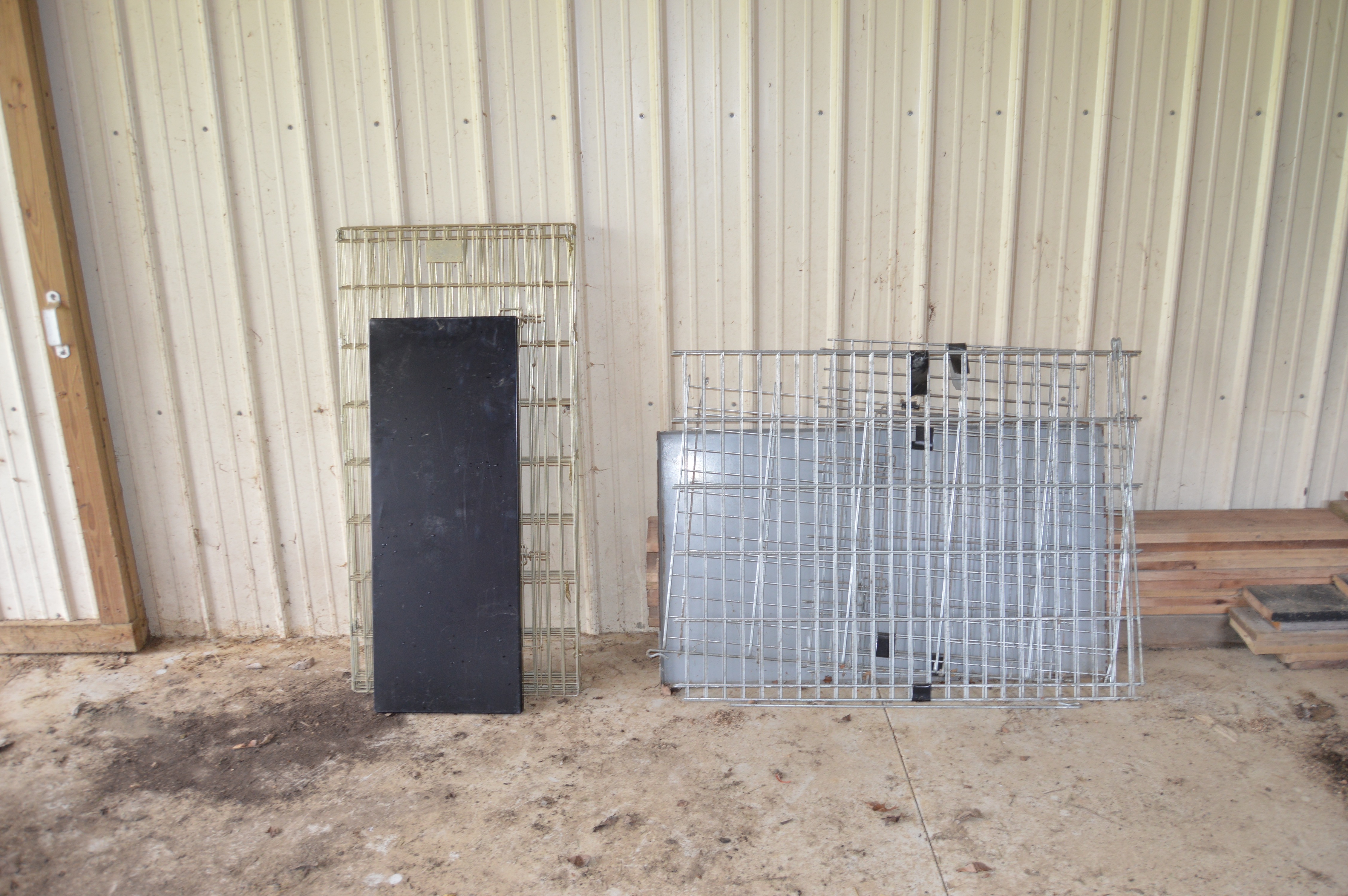 Two Collapsible Metal Dog Crates