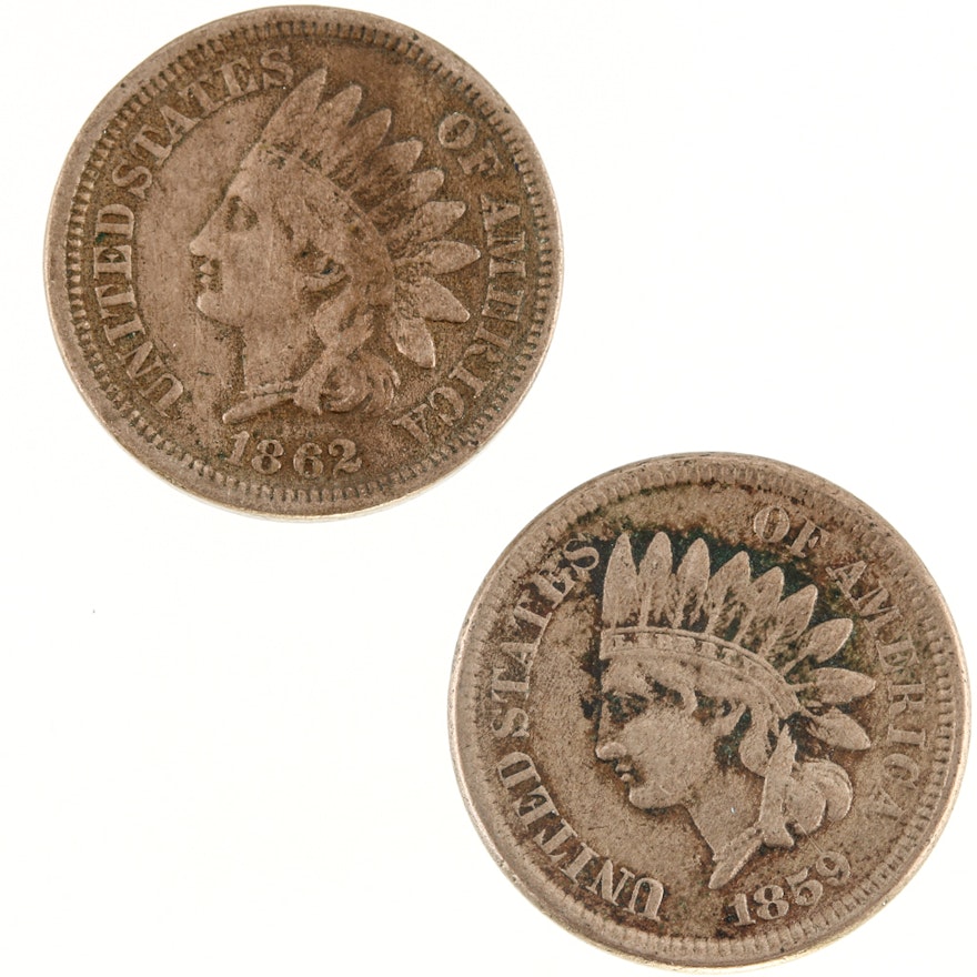 1859 and 1862 Indian Head Cents