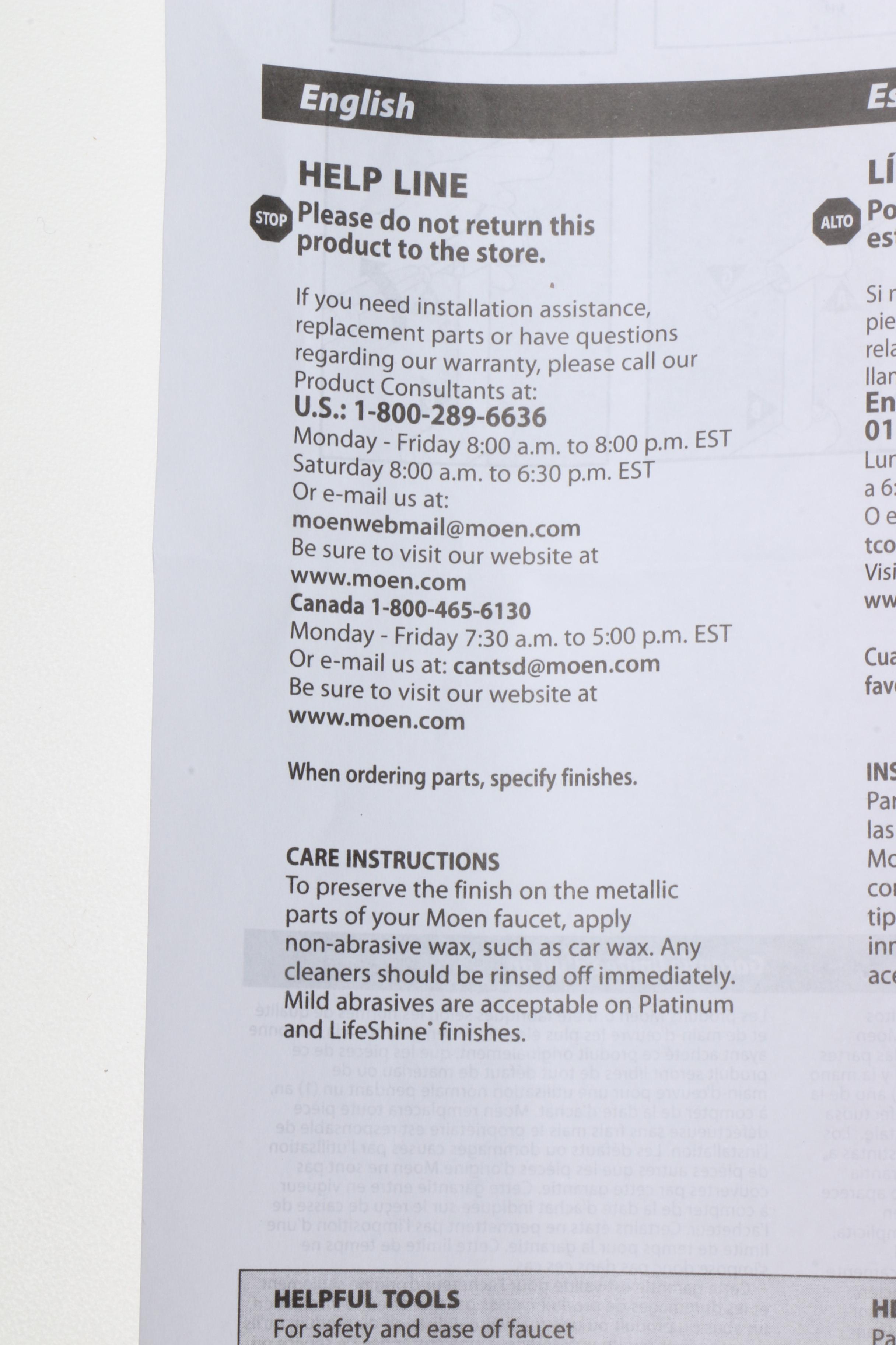 Moen Hand Held Shower Slide Bar