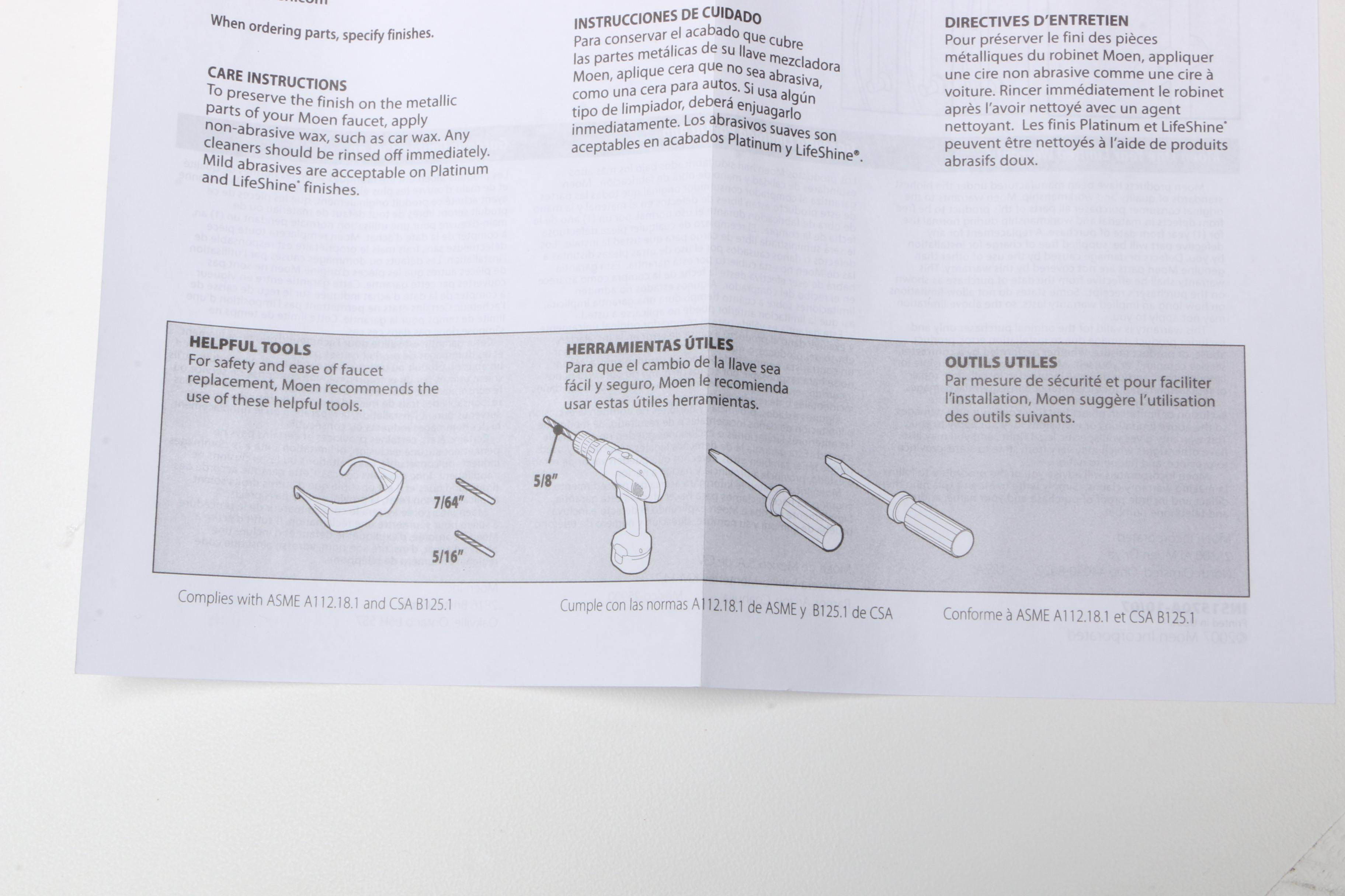 Moen Hand Held Shower Slide Bar