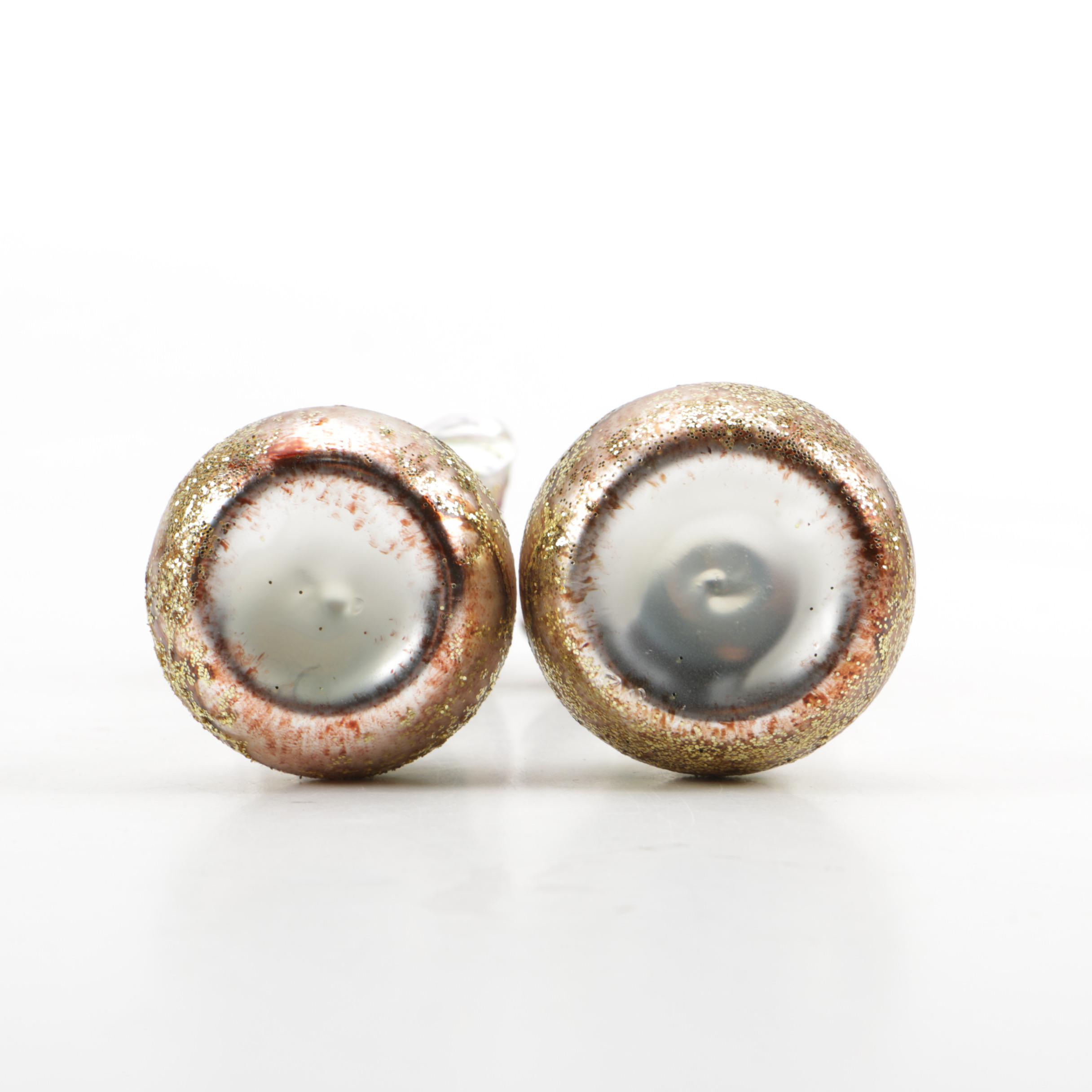 Smith & Hawken Glass Amaryllis Christmas Ornaments