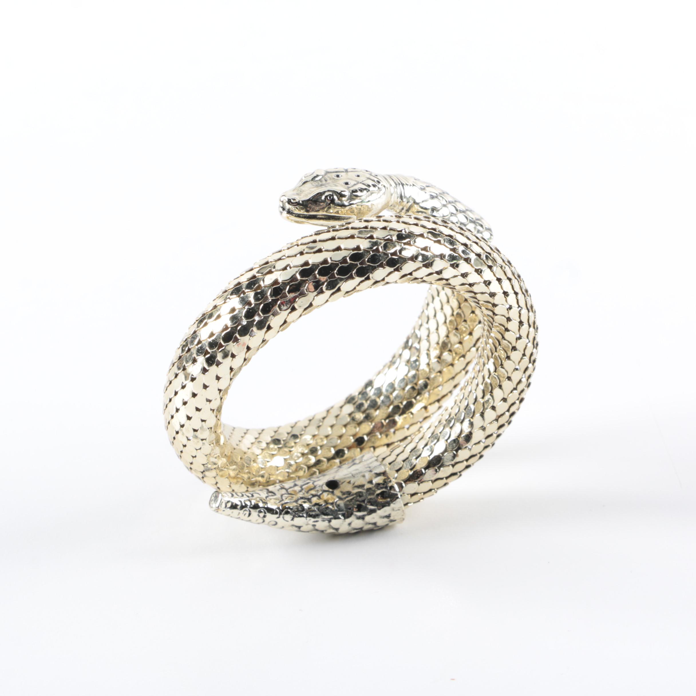 Vintage Whiting & Davis Co. Costume Mesh Snake Bracelet